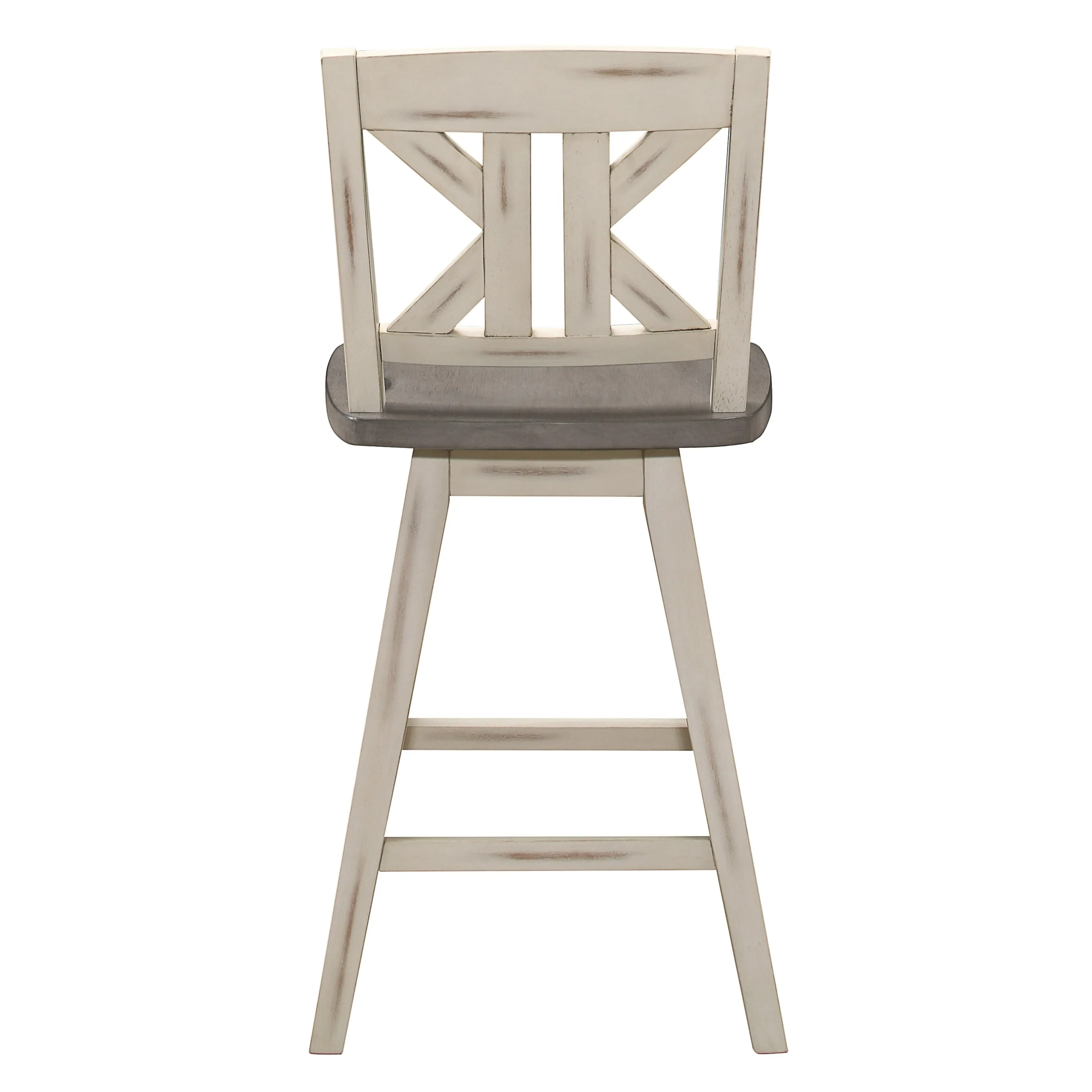 Amsonia White Swivel Pub Counter Height Chairs, Set of 2 - Image 4