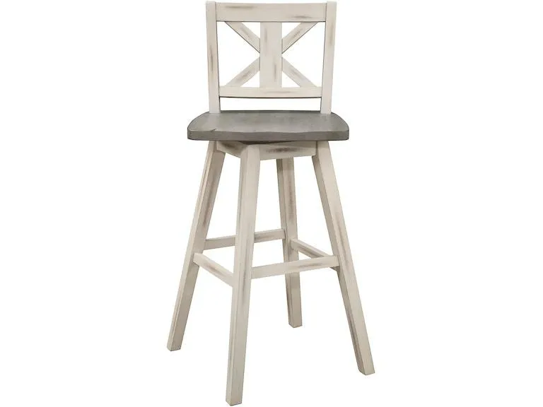 Amsonia White Swivel Pub Counter Height Chairs, Set of 2 - Image 3