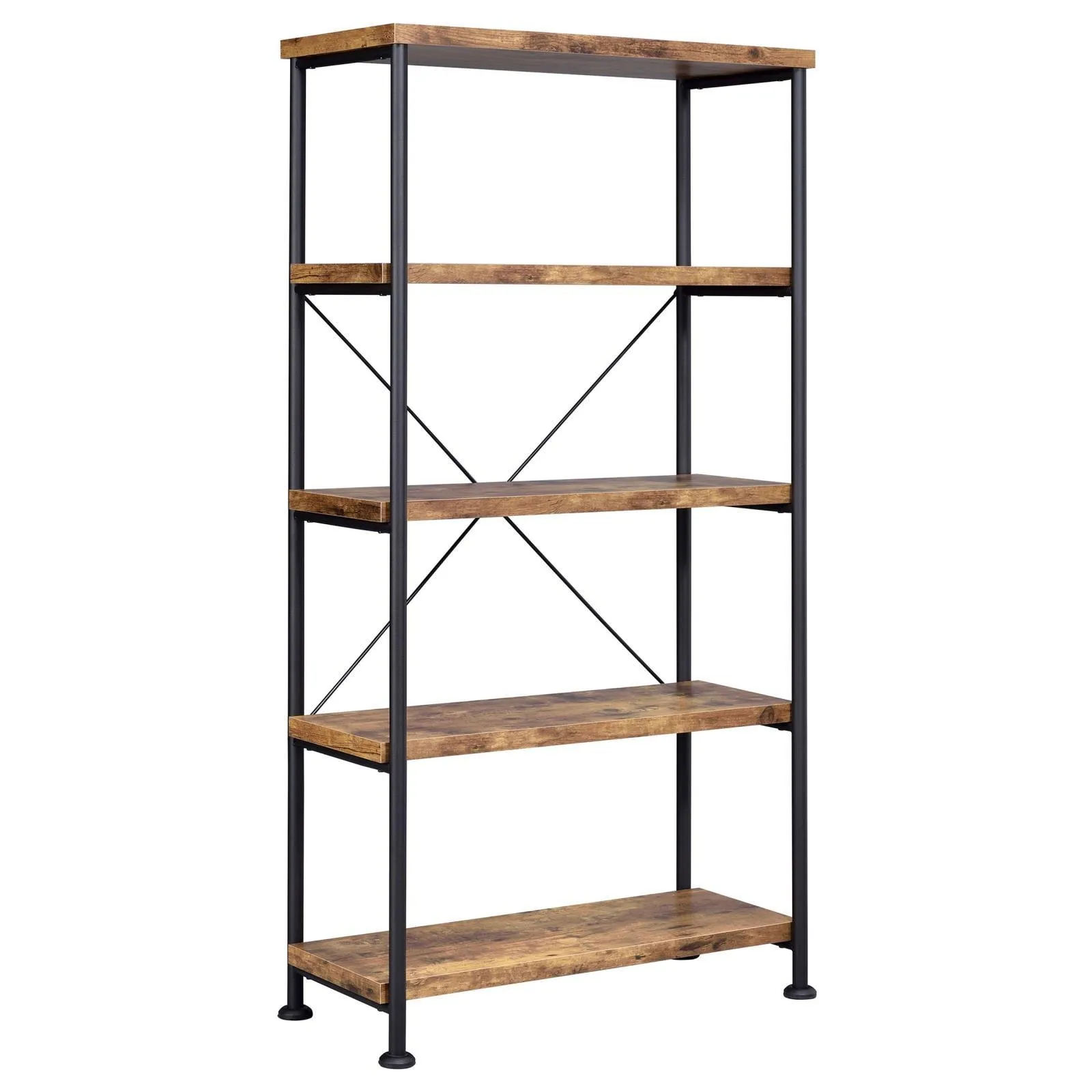 Analiese Antique Nutmeg 4-Shelf Bookcase - Image 2