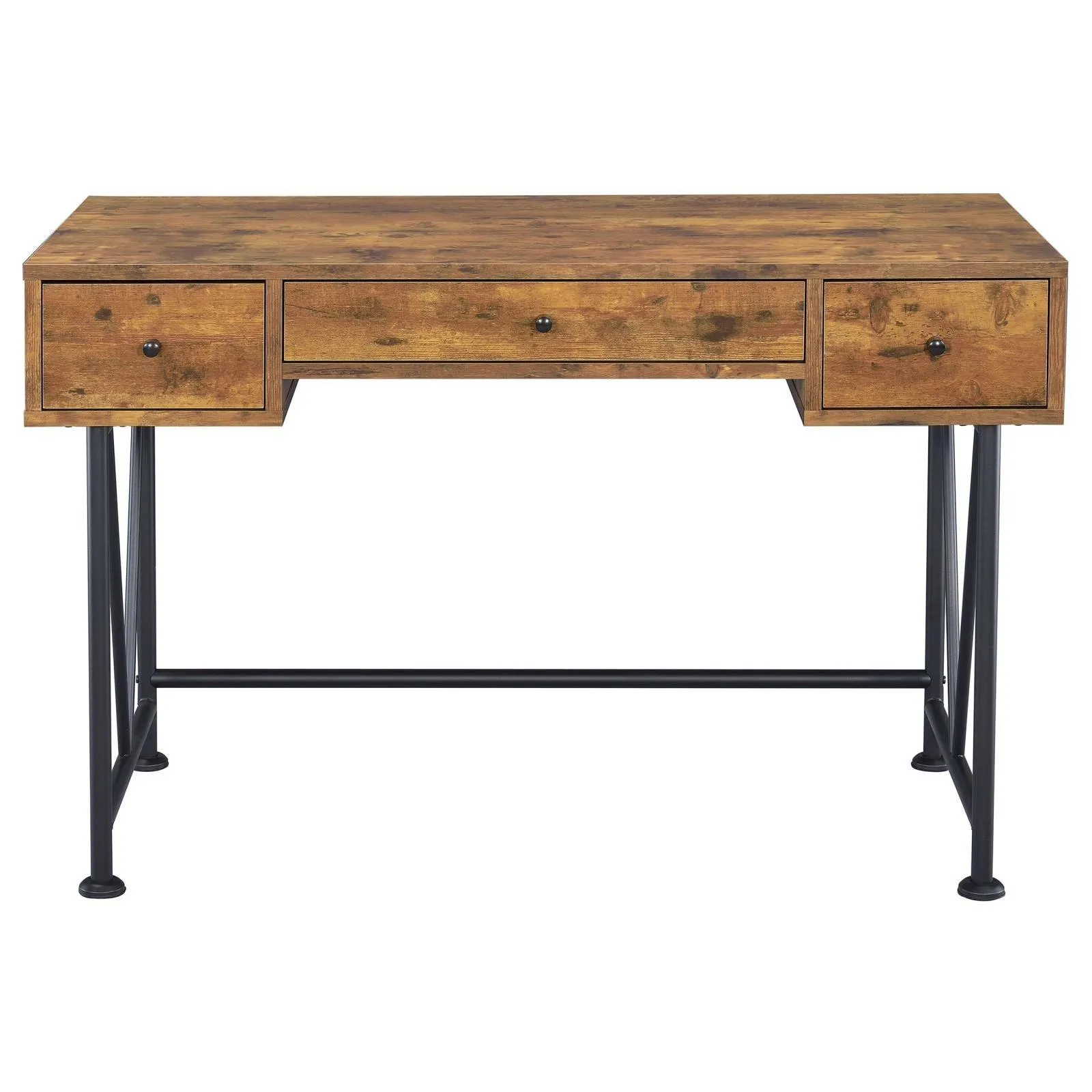 Analiese Antique Nutmeg/Black 2-Piece 3-Drawer Writing Desk Set - Image 5