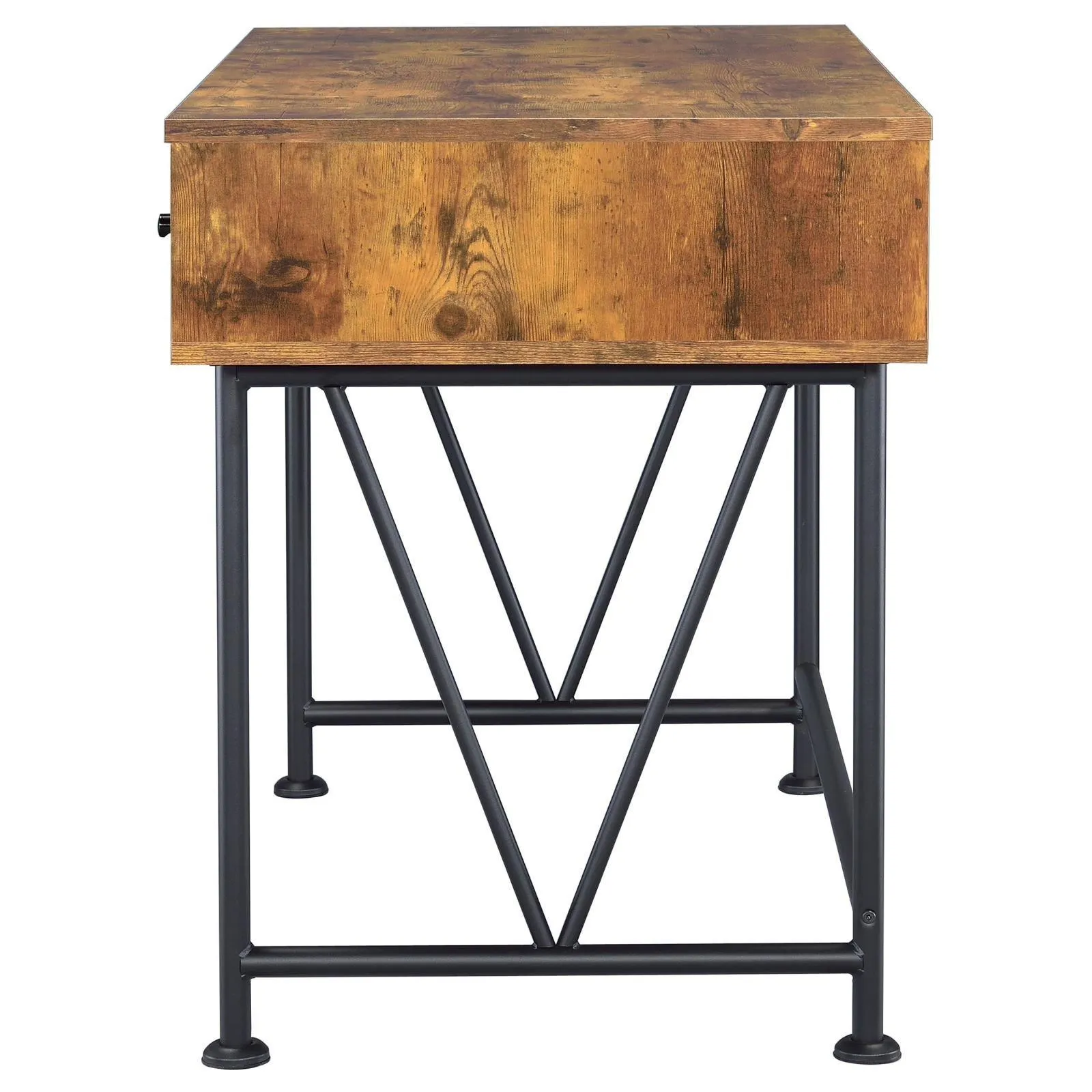 Analiese Antique Nutmeg/Black 3-Drawer Writing Desk - Image 6