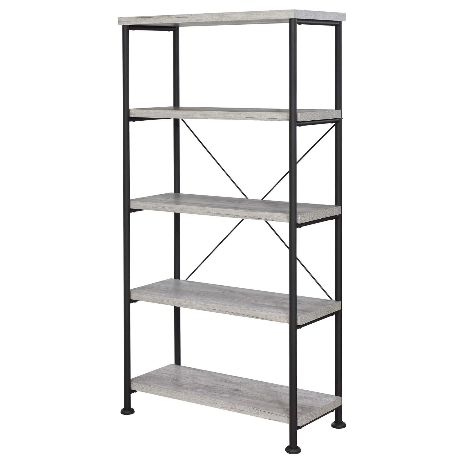 Analiese Gray Driftwood 4-Shelf Bookcase - Image 4