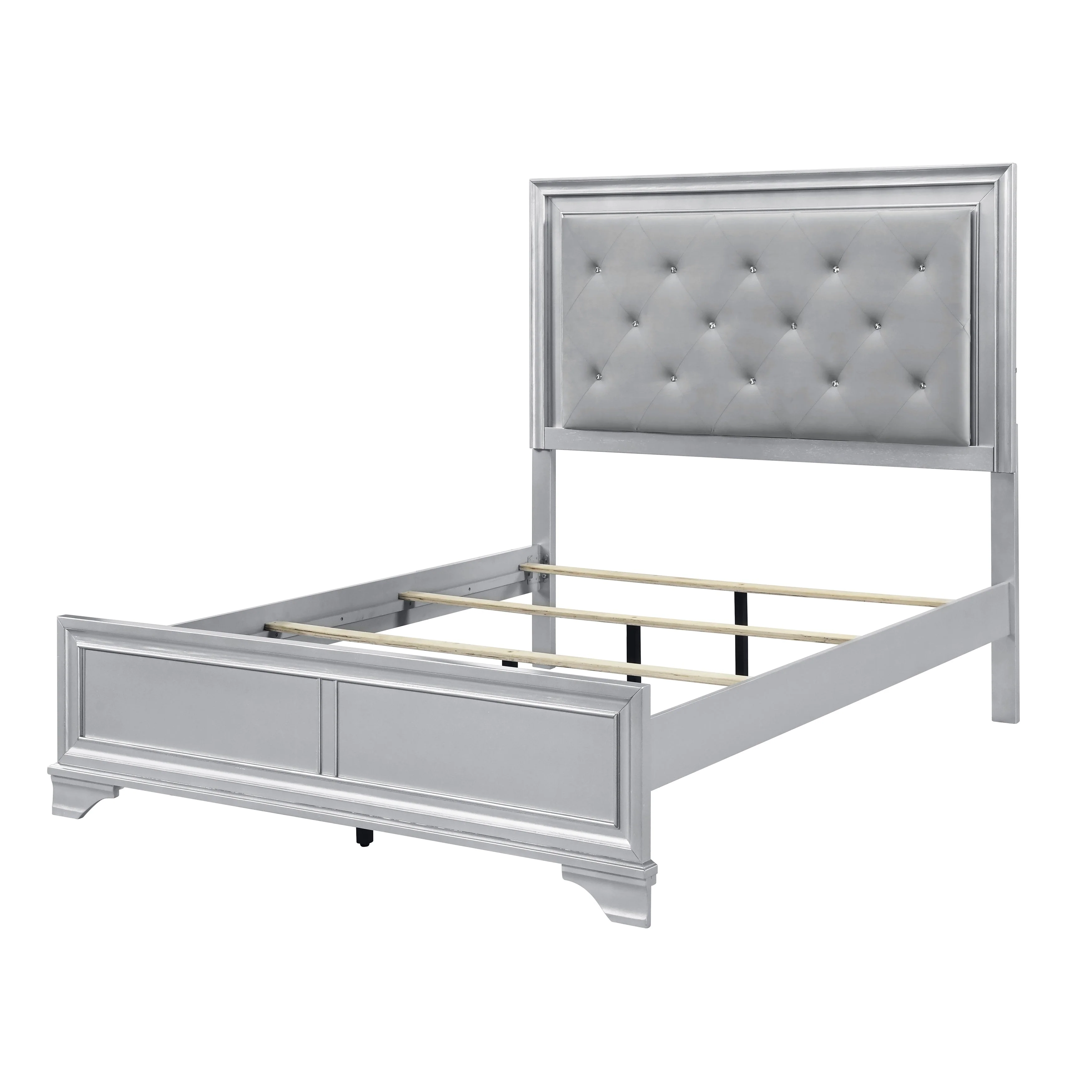 Anatole Metallic Silver LED Panel California King Bed - Image 4