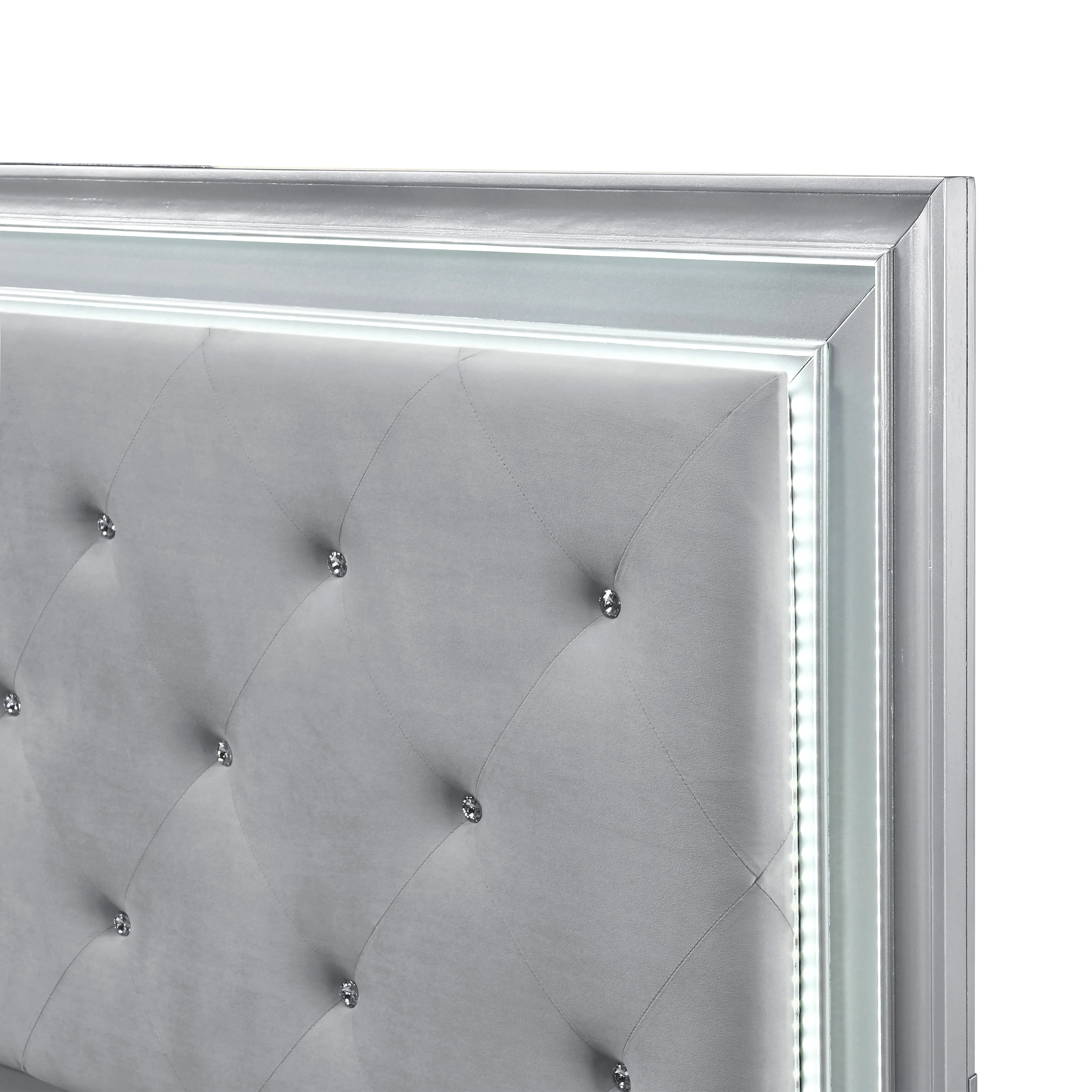 Anatole Metallic Silver LED Panel California King Bed - Image 7