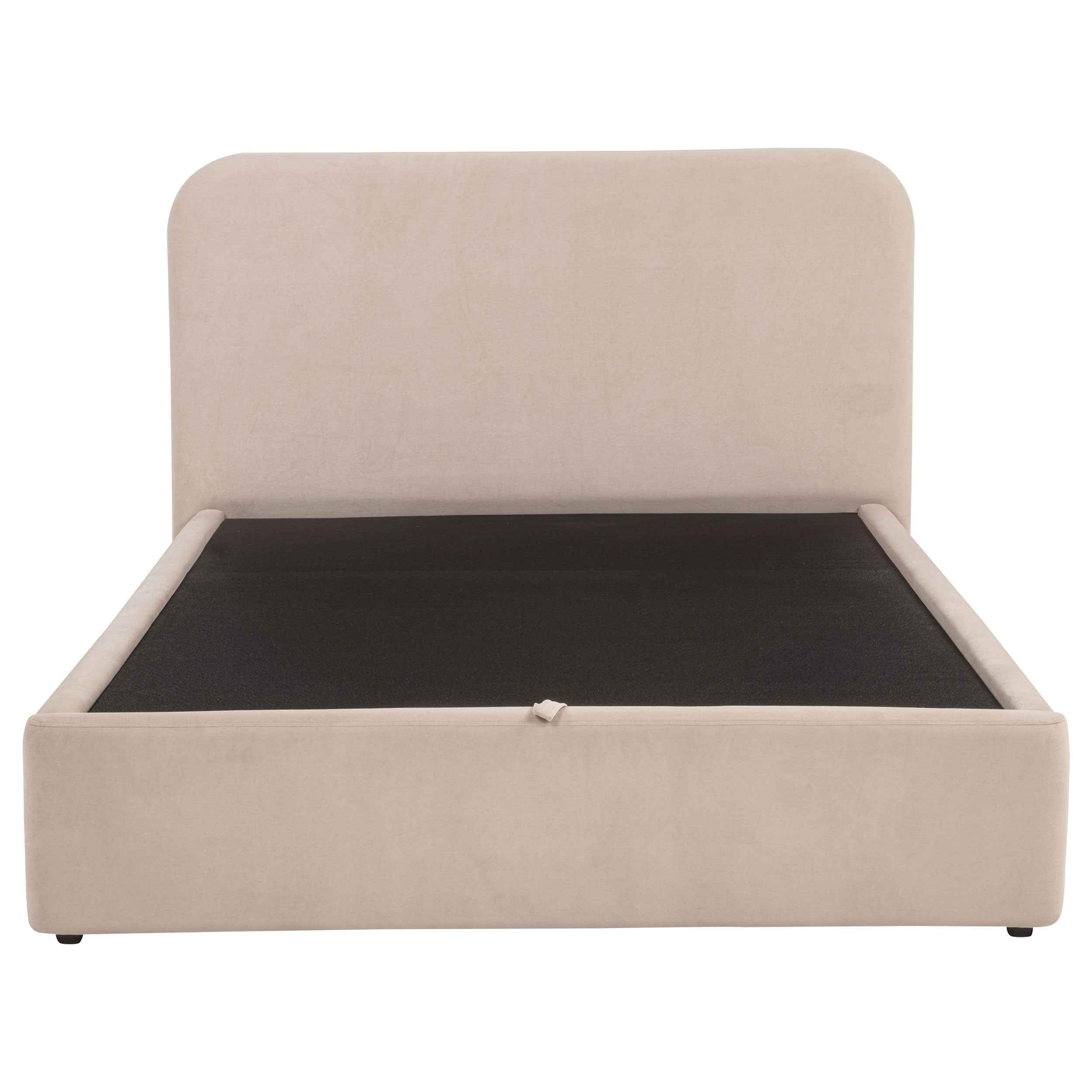 Anders Beige Upholstered Eastern King Storage Lift Platform Bed - Image 2