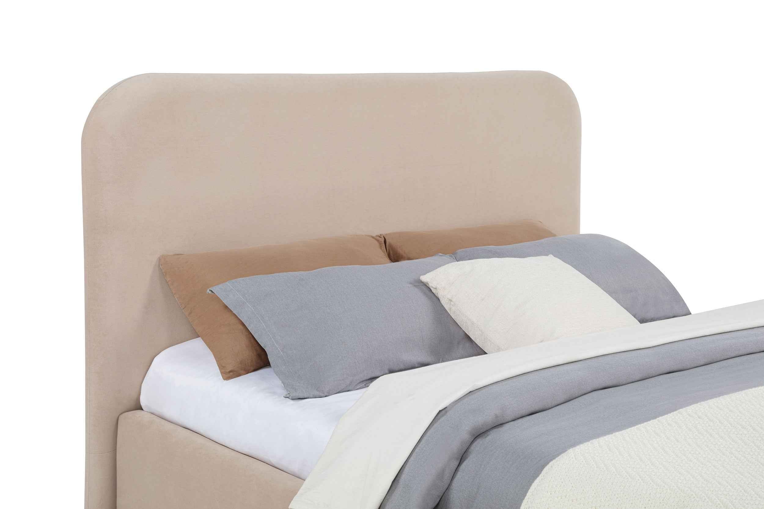 Anders Beige Upholstered Queen Storage Lift Platform Bed - Image 5