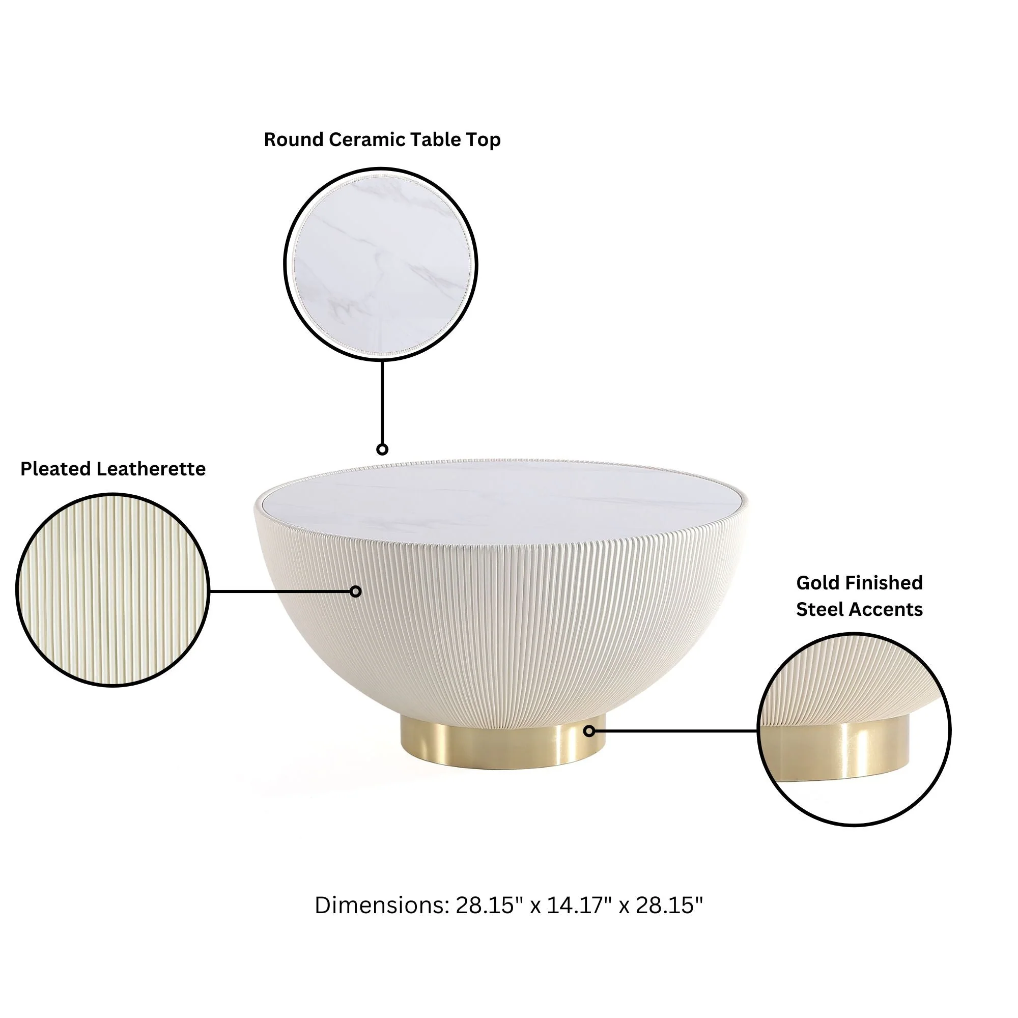 Anderson Coffee Table and End Table 1.0 in Cream and Grey (set of 2) - Image 4