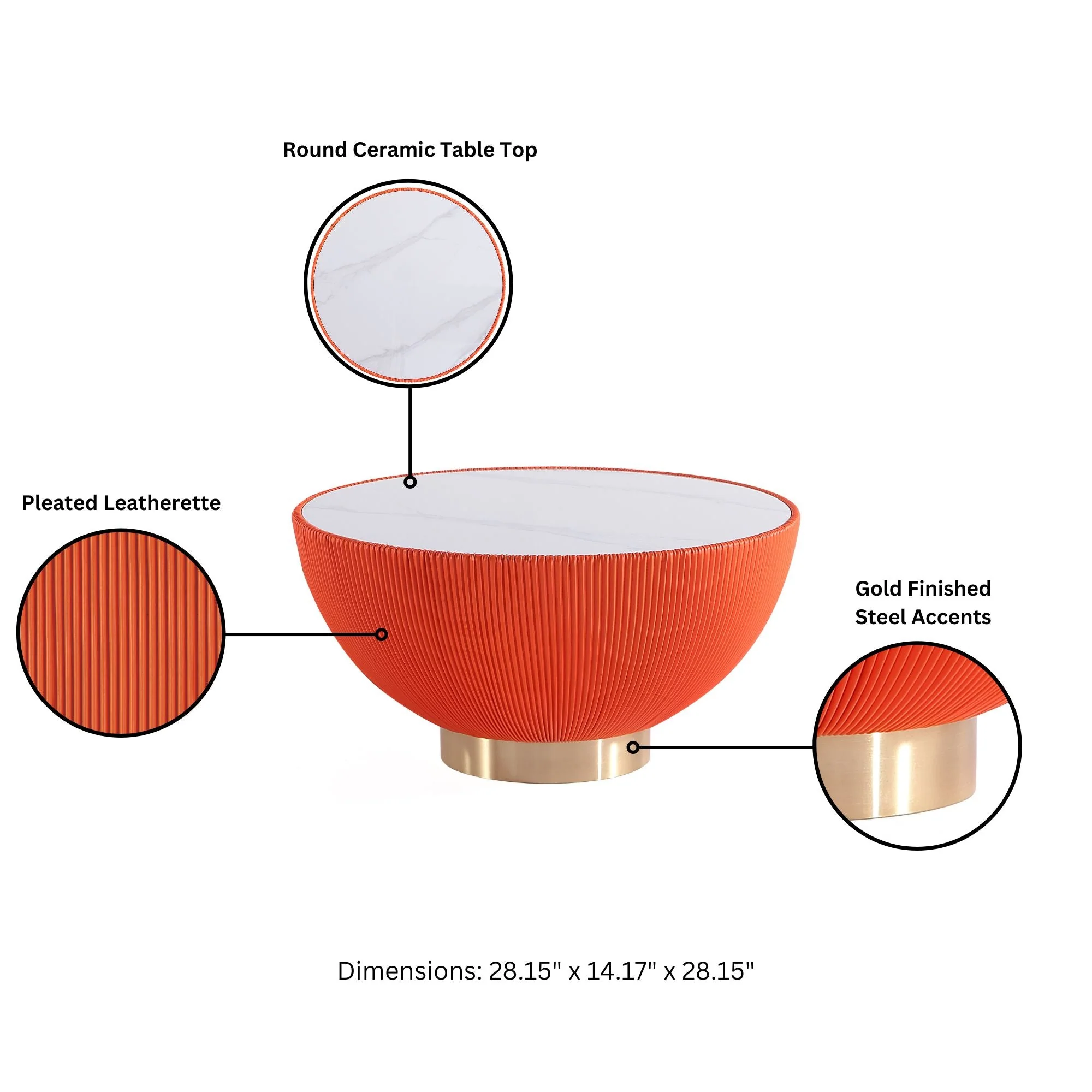 Anderson Coffee Table and End Table 2.0 in Orange (set of 2) - Image 4