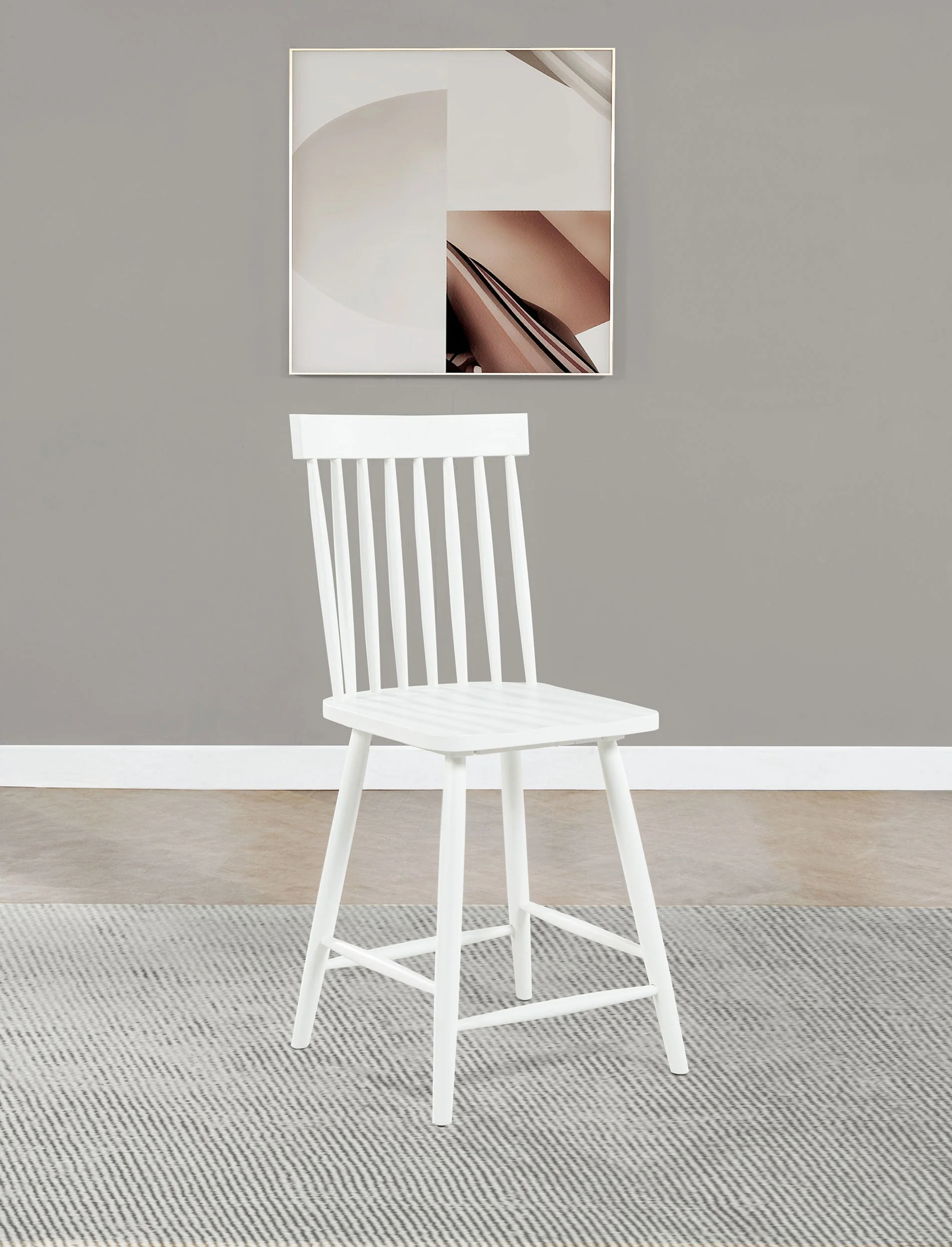 Andrews White Windsor Counter Height Dining Side Chair (Set of 2) - Image 2