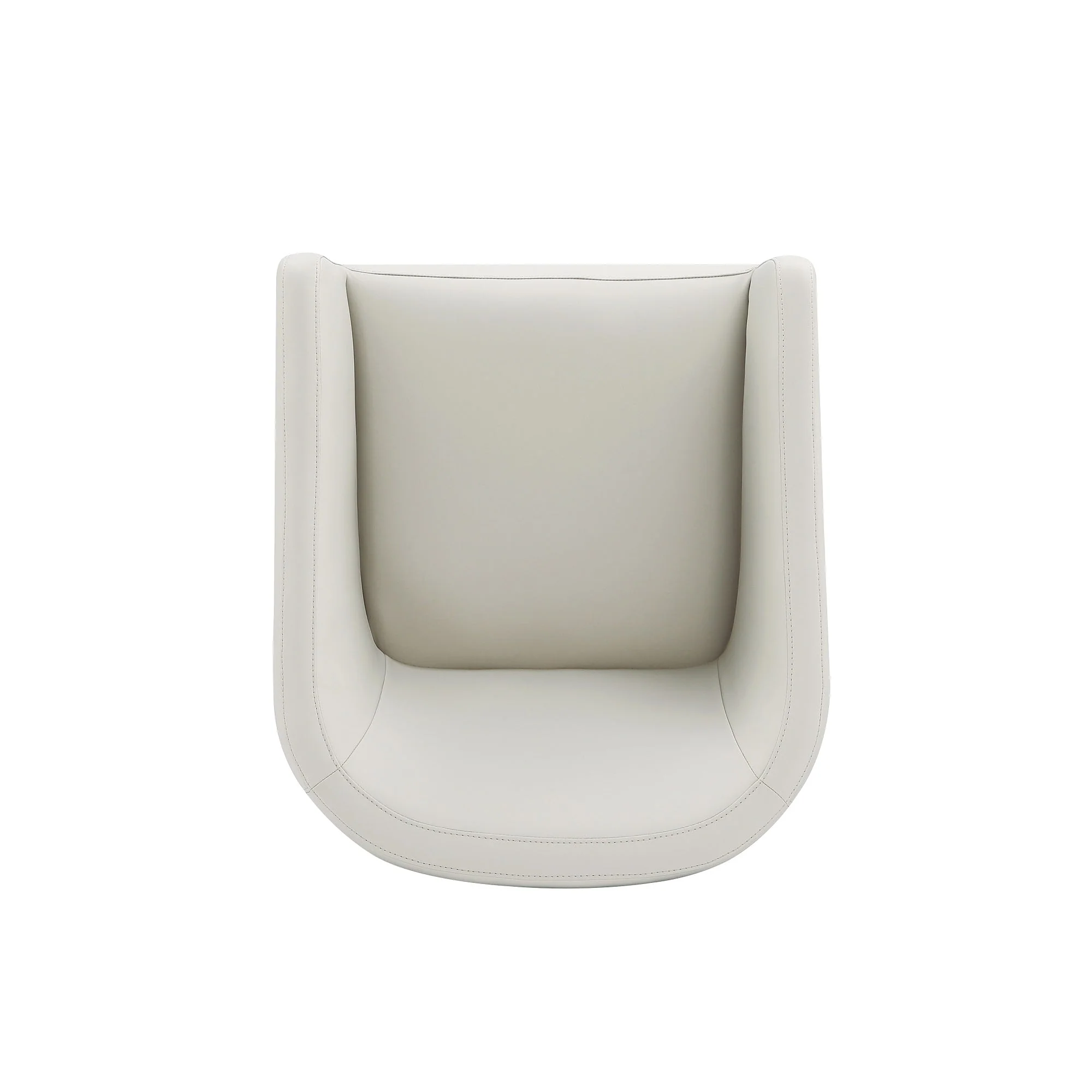 Anna Round Faux Leather Dining Armchair in Light Stone Grey - Image 8
