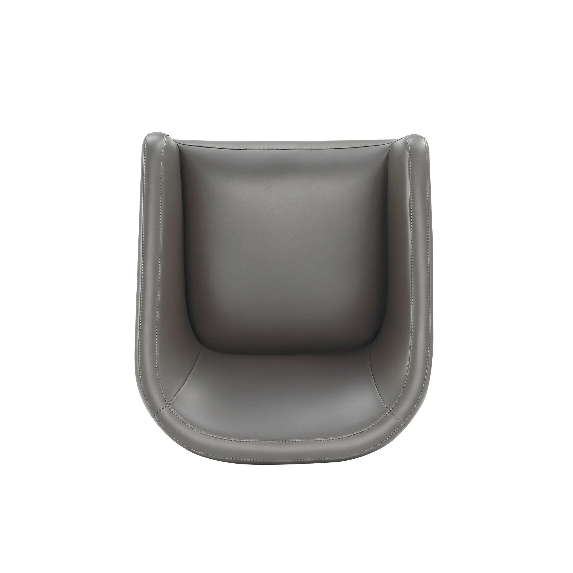 Anna Round Faux Leather Dining Armchair in Pewter - Image 8