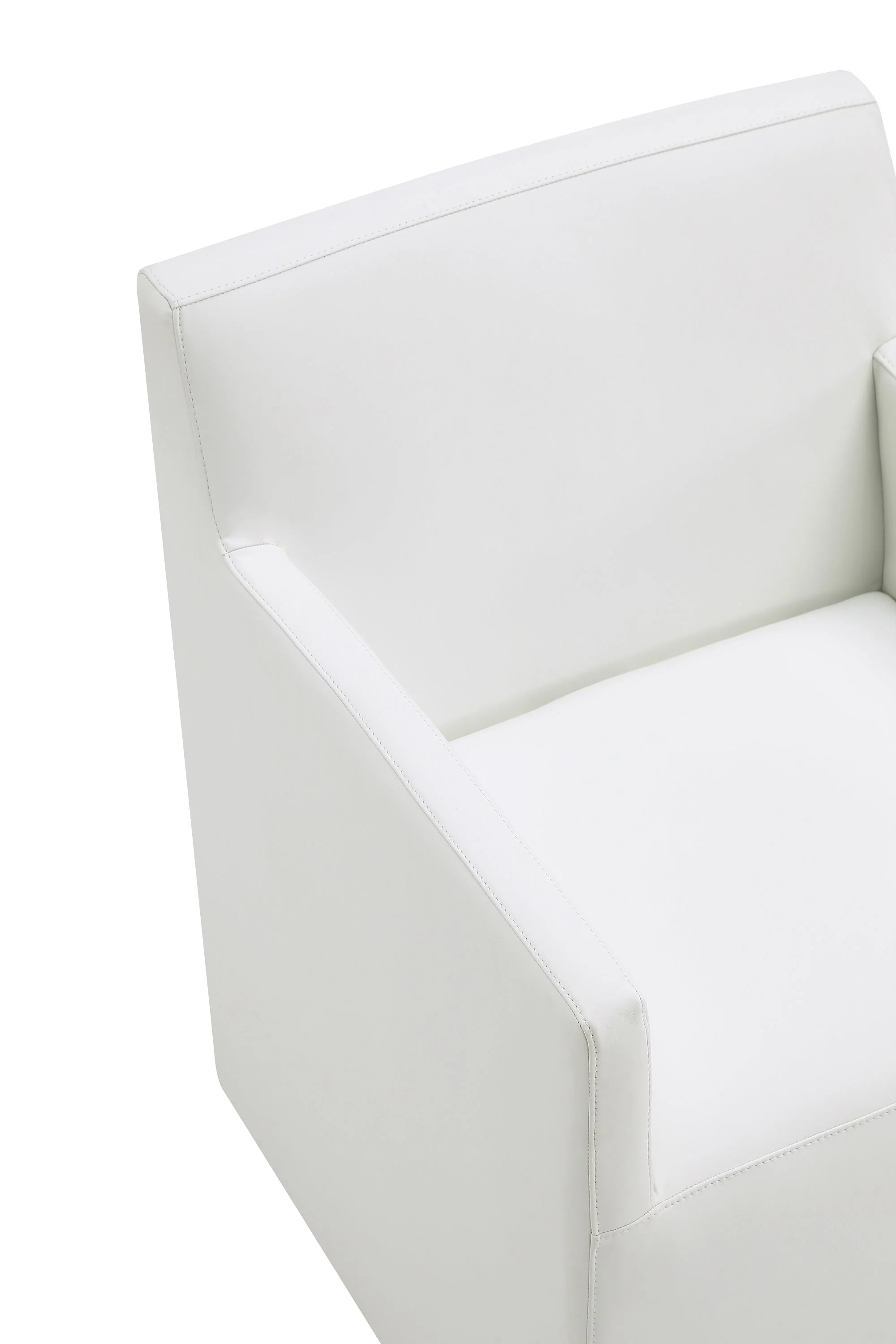 Anna Square Faux Leather Dining Armchair in Cream (set of 2) - Image 10