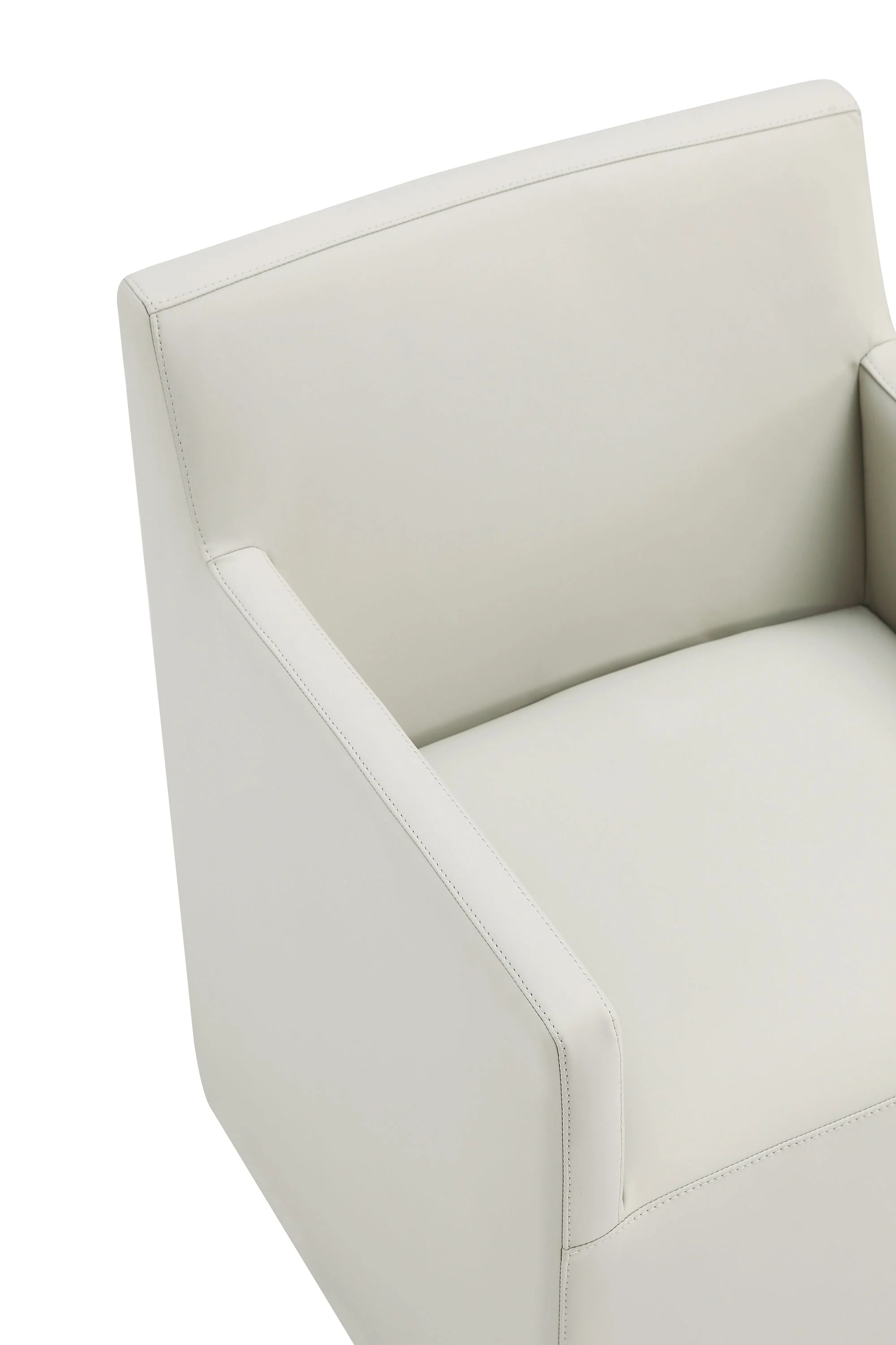 Anna Square Faux Leather Dining Armchair in Light Stone Grey - Image 9