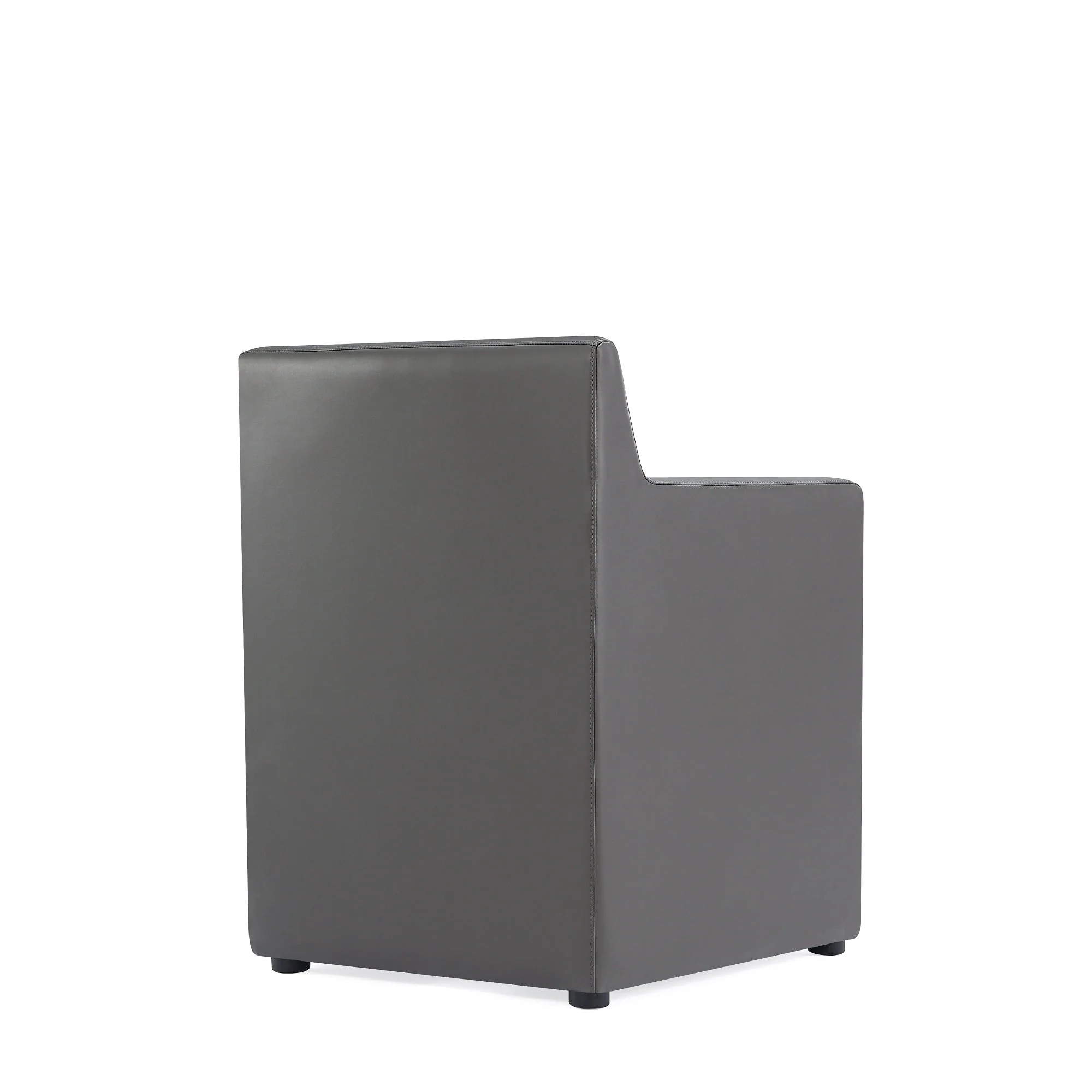 Anna Square Faux Leather Dining Armchair in Pewter - Image 6