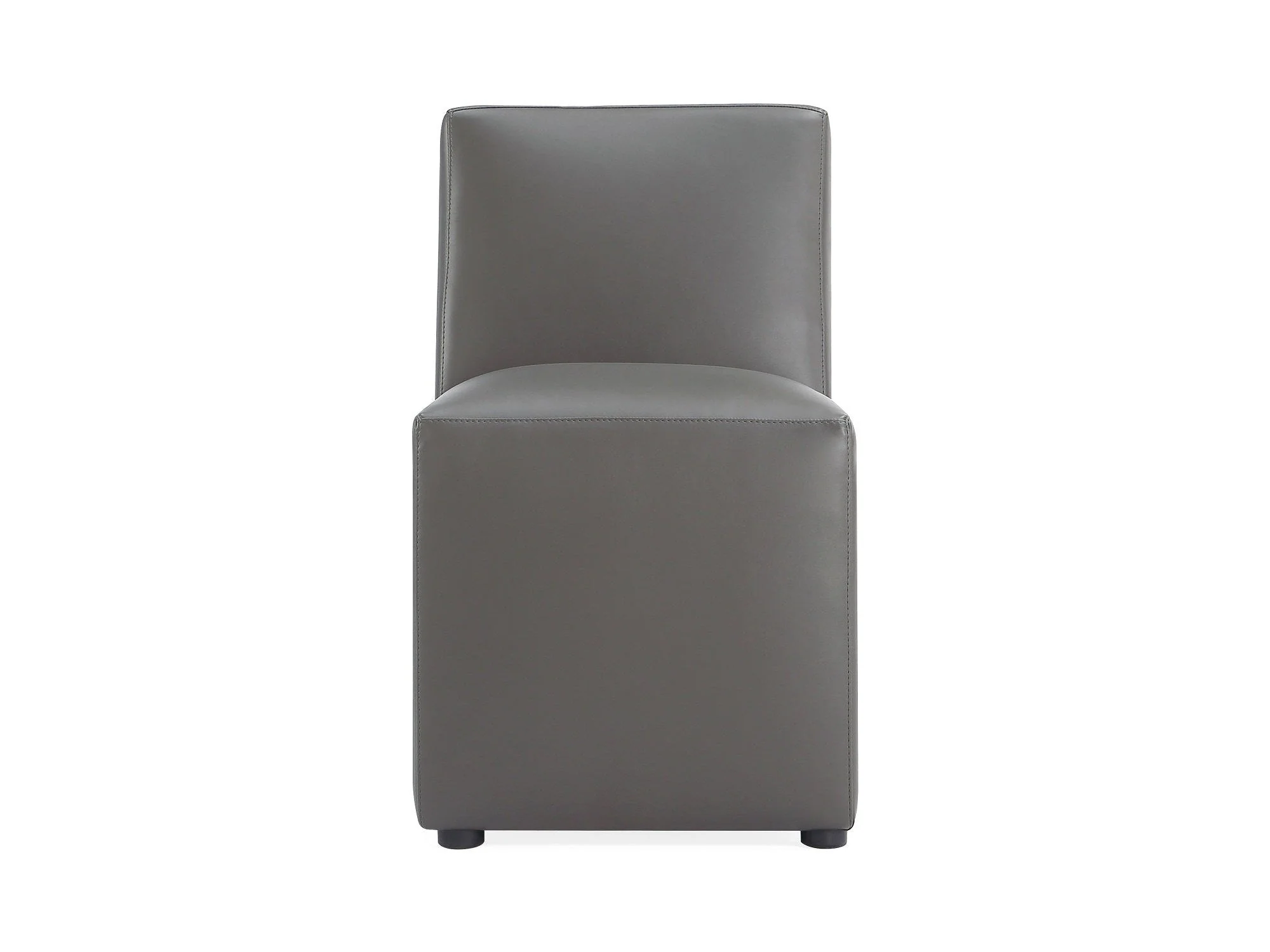 Anna Square Faux Leather Dining Chair in Pewter