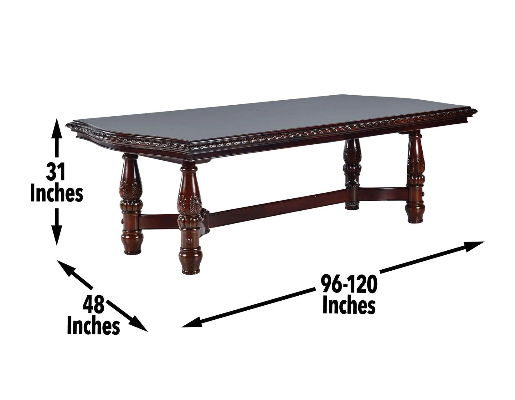Antoinette 96-120 inch Pedestal Dining Table w/24″ Leaf - Image 10