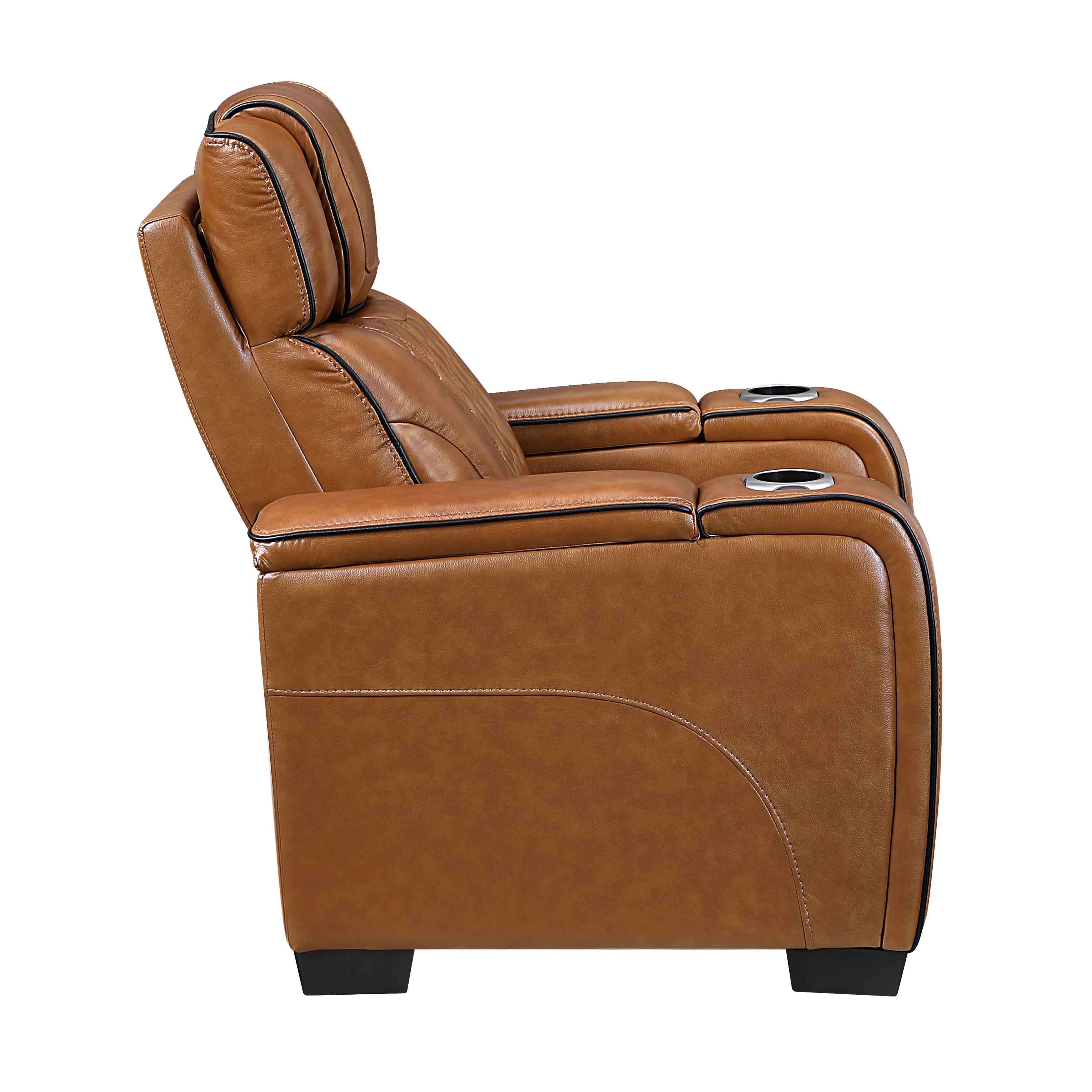 Apex Brown 3-Piece Leather Power Reclining Living Room Set - Image 17