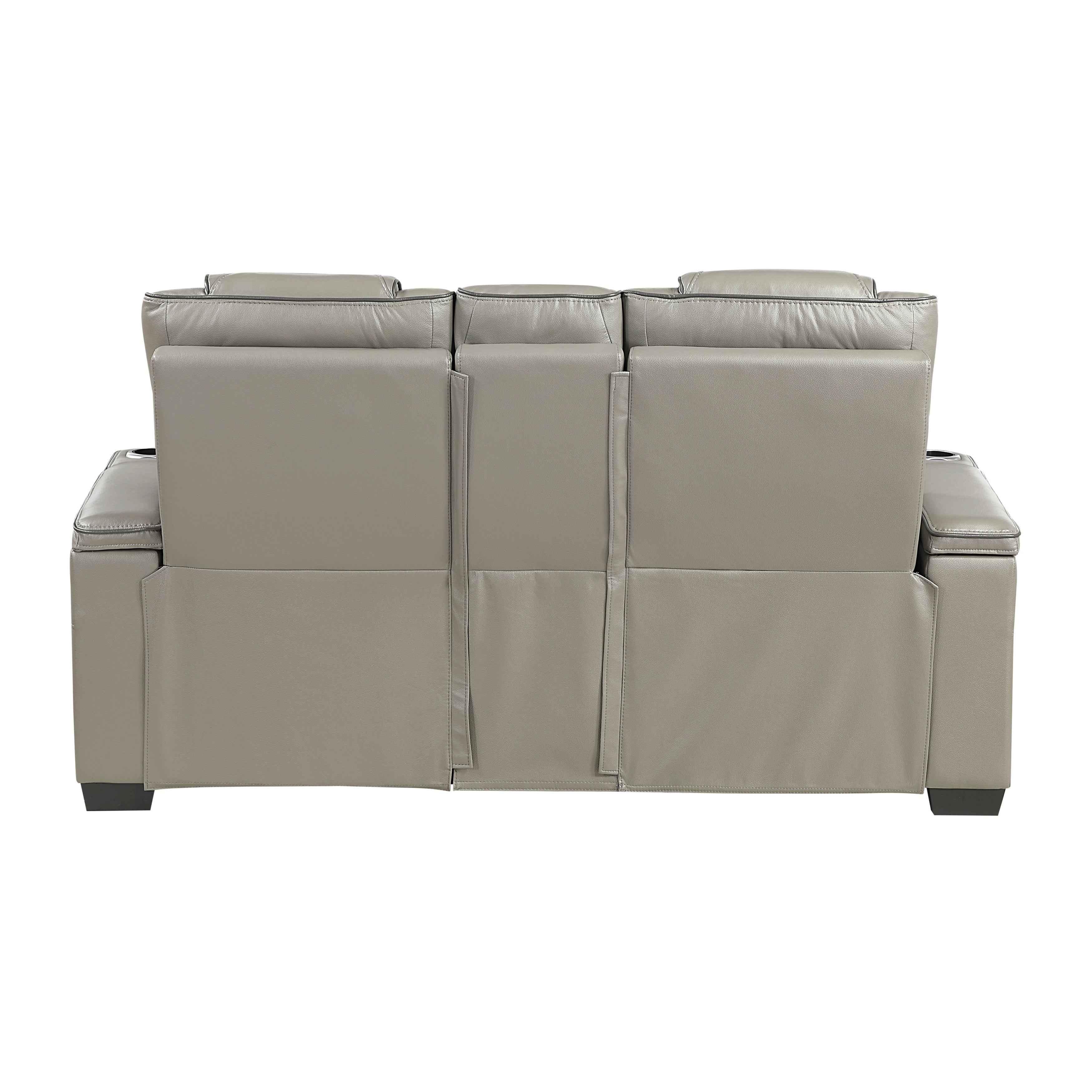 Apex Gray Leather Power Reclining Living Room Set - Image 12