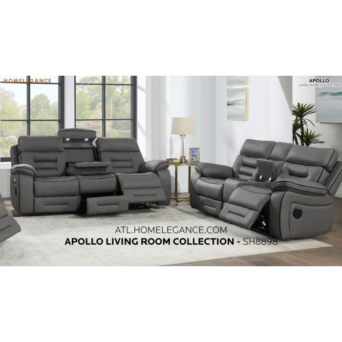 Apollo Gray Power Reclining Sofa & Loveseat - Image 2