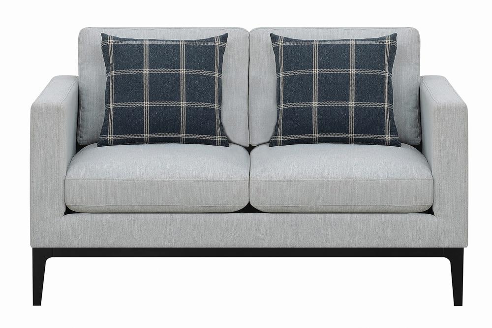 Apperson Gray Upholstered Track Arm Living Room Set Set - Image 6