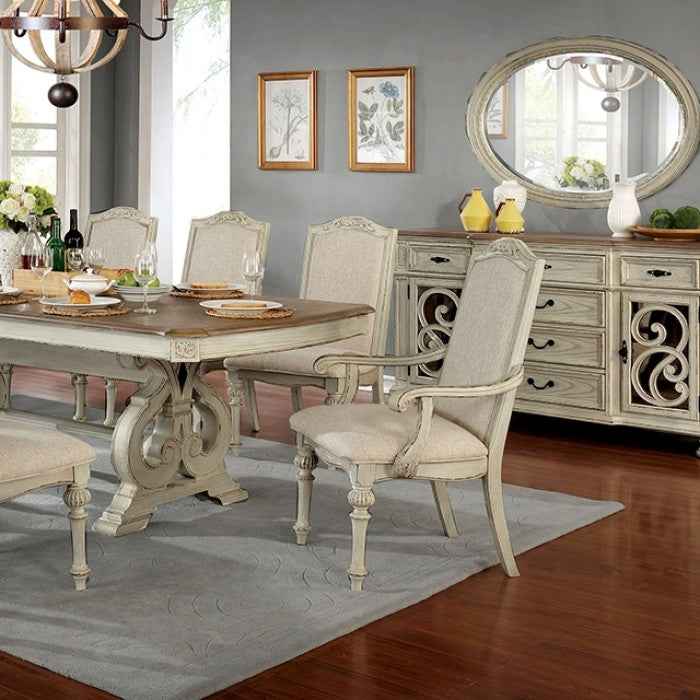 Arcadia Antique White 7-Piece Dining Room Set - Image 2