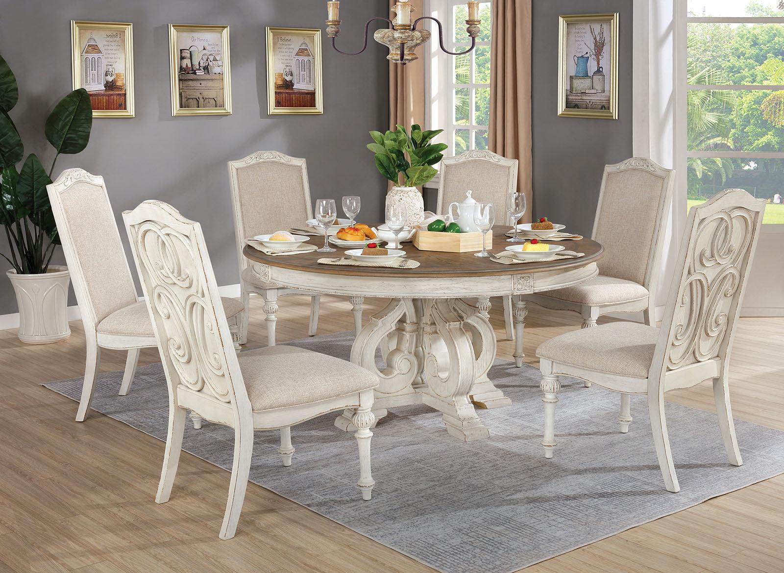 Arcadia Antique White/Ivory Round Table Only - Image 3