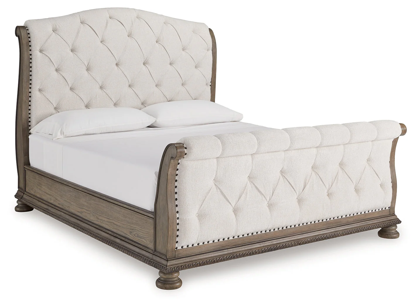 Ardenfield Light Brown California King Upholstered Sleigh Bed - Image 2