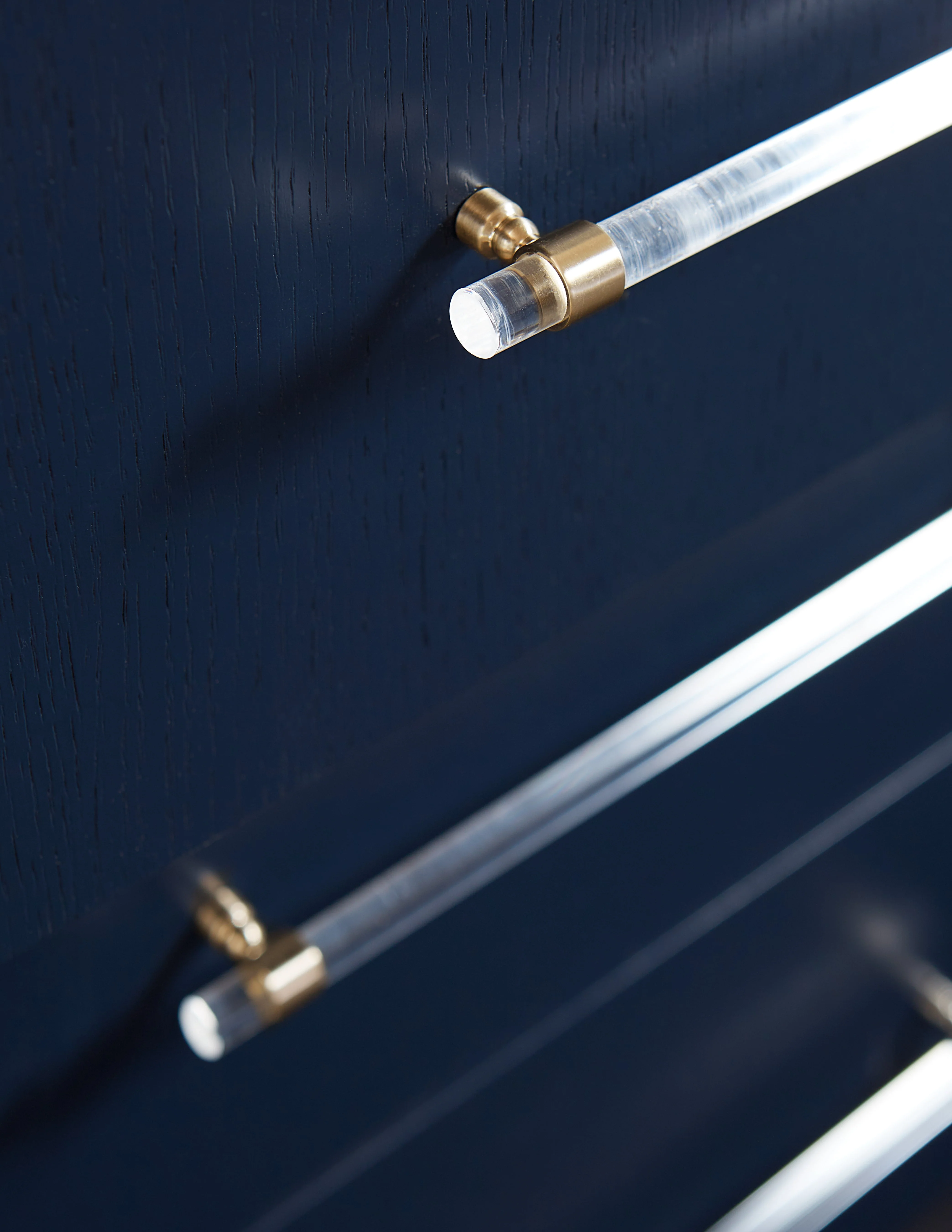 Argento Six Drawer Dresser in Navy Blue and Burnished Brass - Image 2