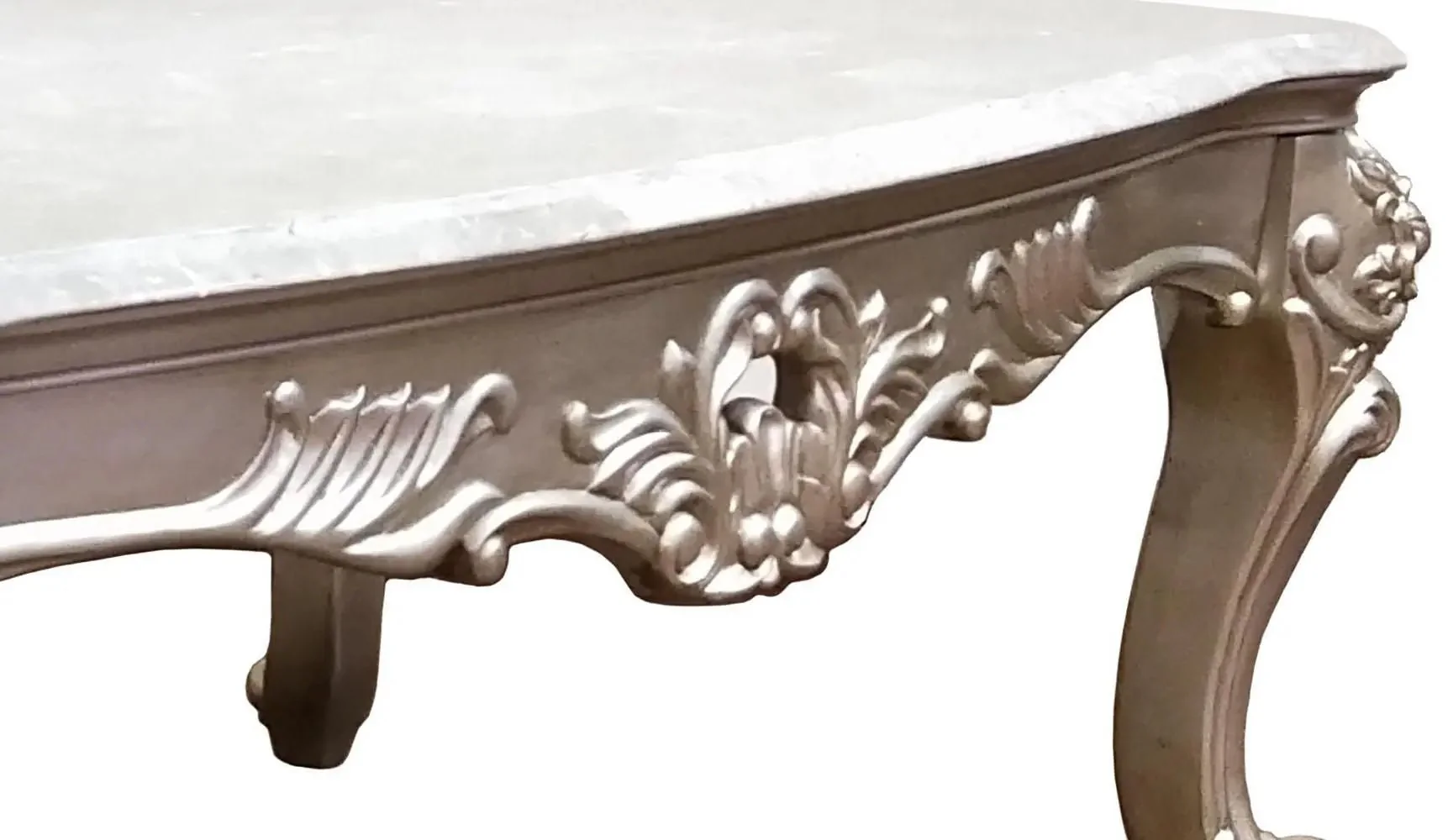 Ariel Transitional Style Coffee Table In Silver Finish Wood - Image 3