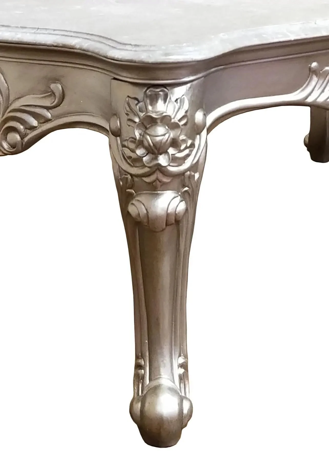Ariel Transitional Style Coffee Table In Silver Finish Wood - Image 5