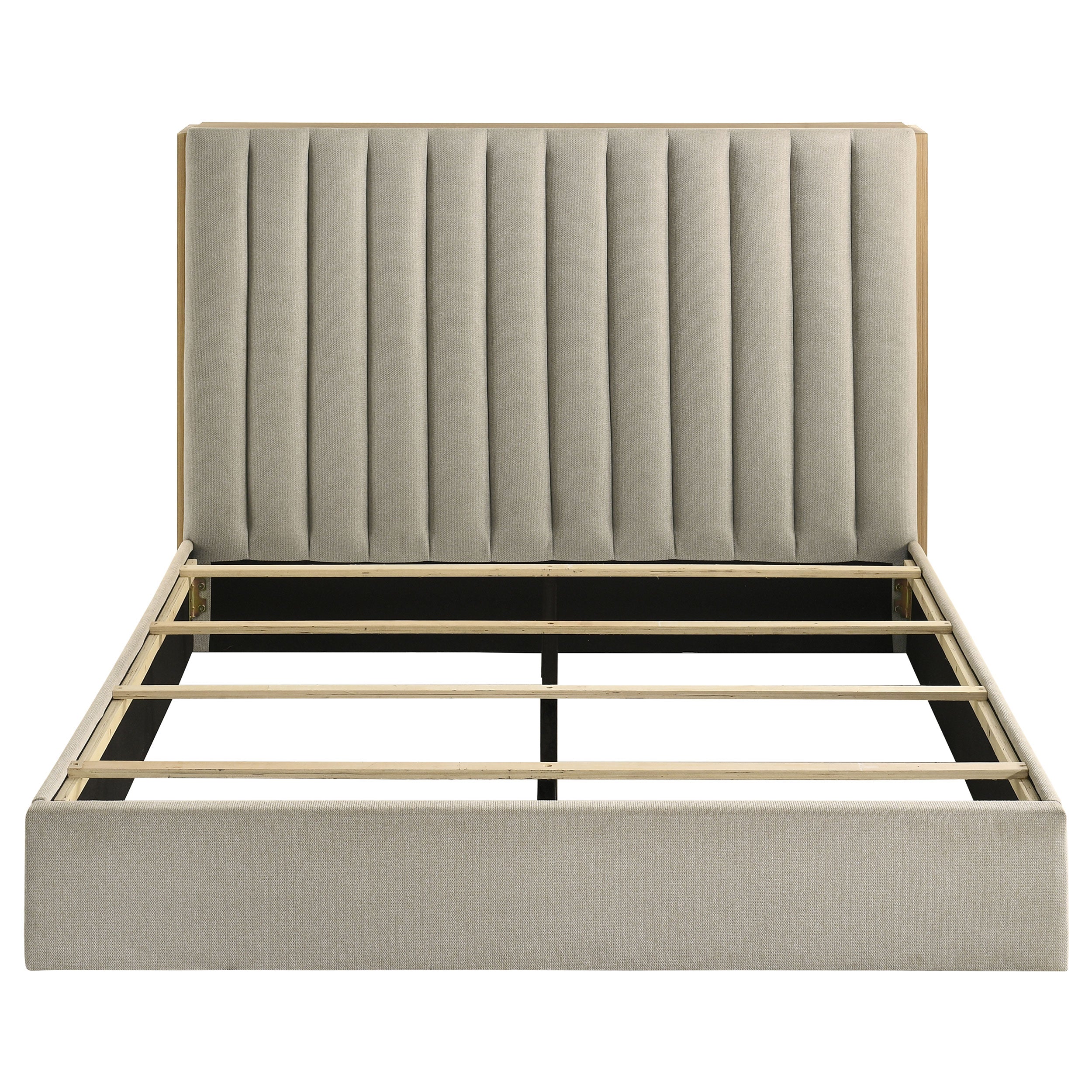 Arielle Light Oak Eastern King Bookcase Panel Storage Bed - Image 5