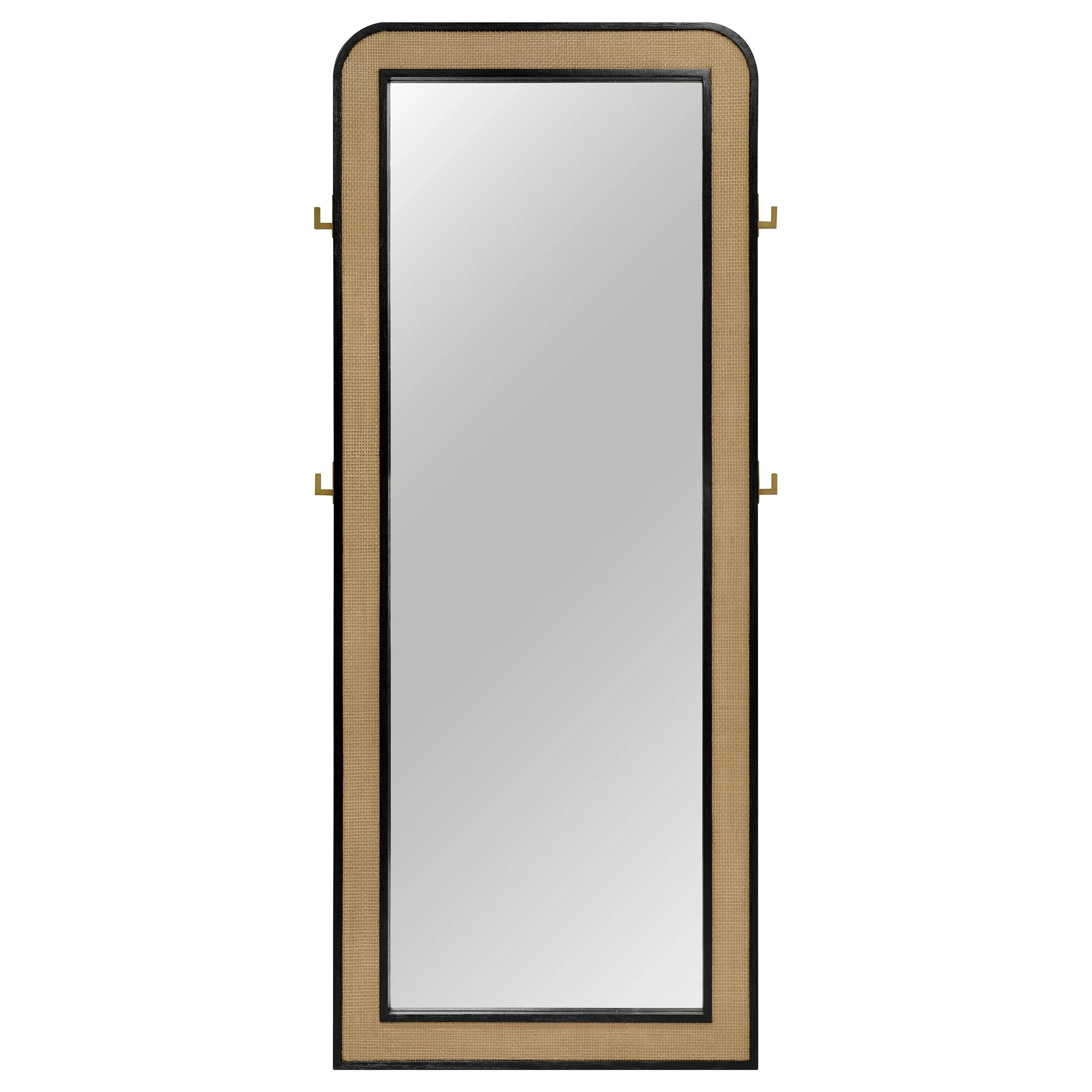 Arini Black Cane Weave Full Length Standing Floor Mirror - Image 2