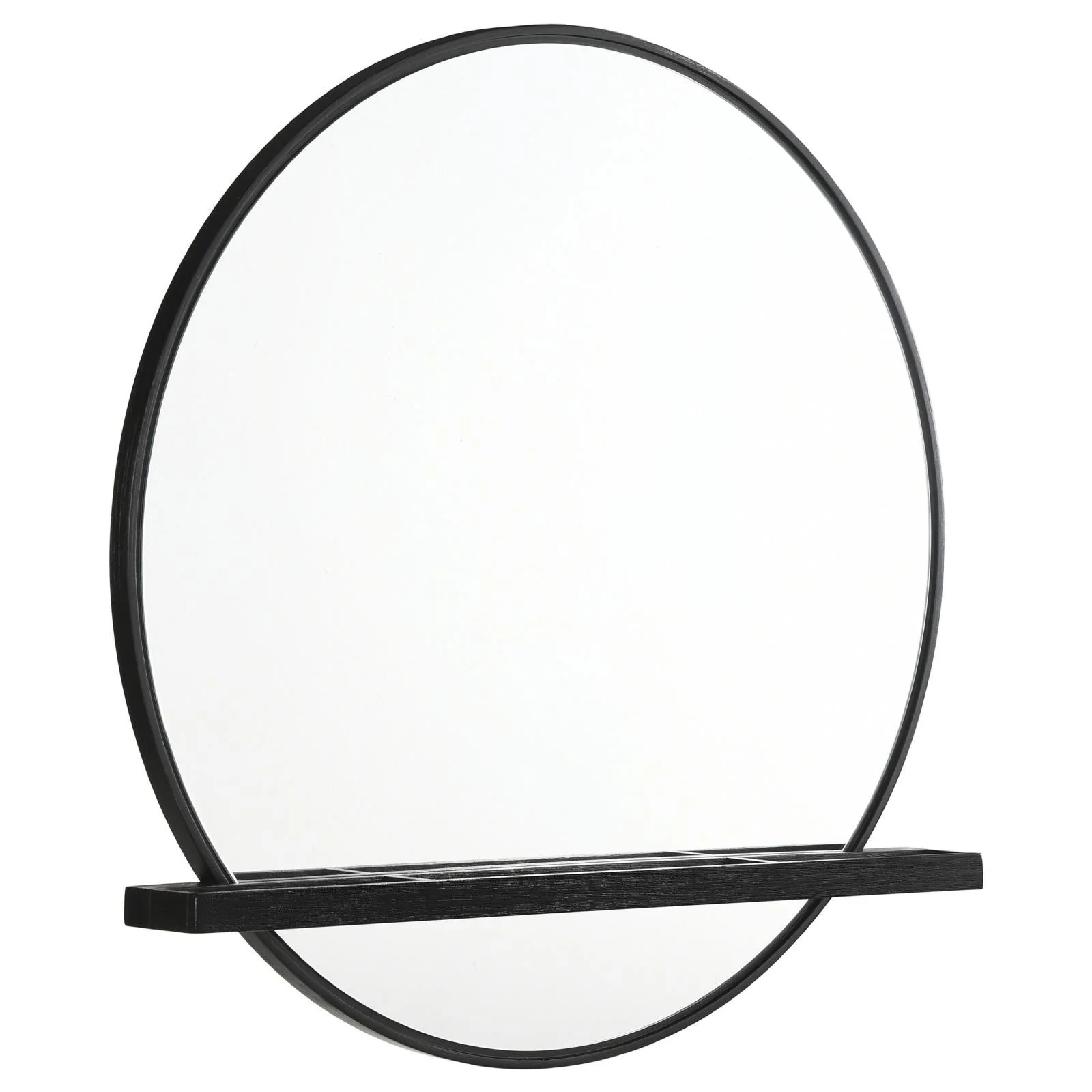 Arini Black Round Dresser Mirror with Shelf - Image 8