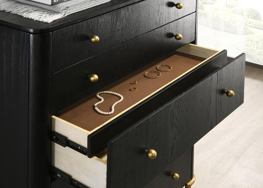 Arini Cream and Black 5-piece Queen Bedroom Set - Image 14