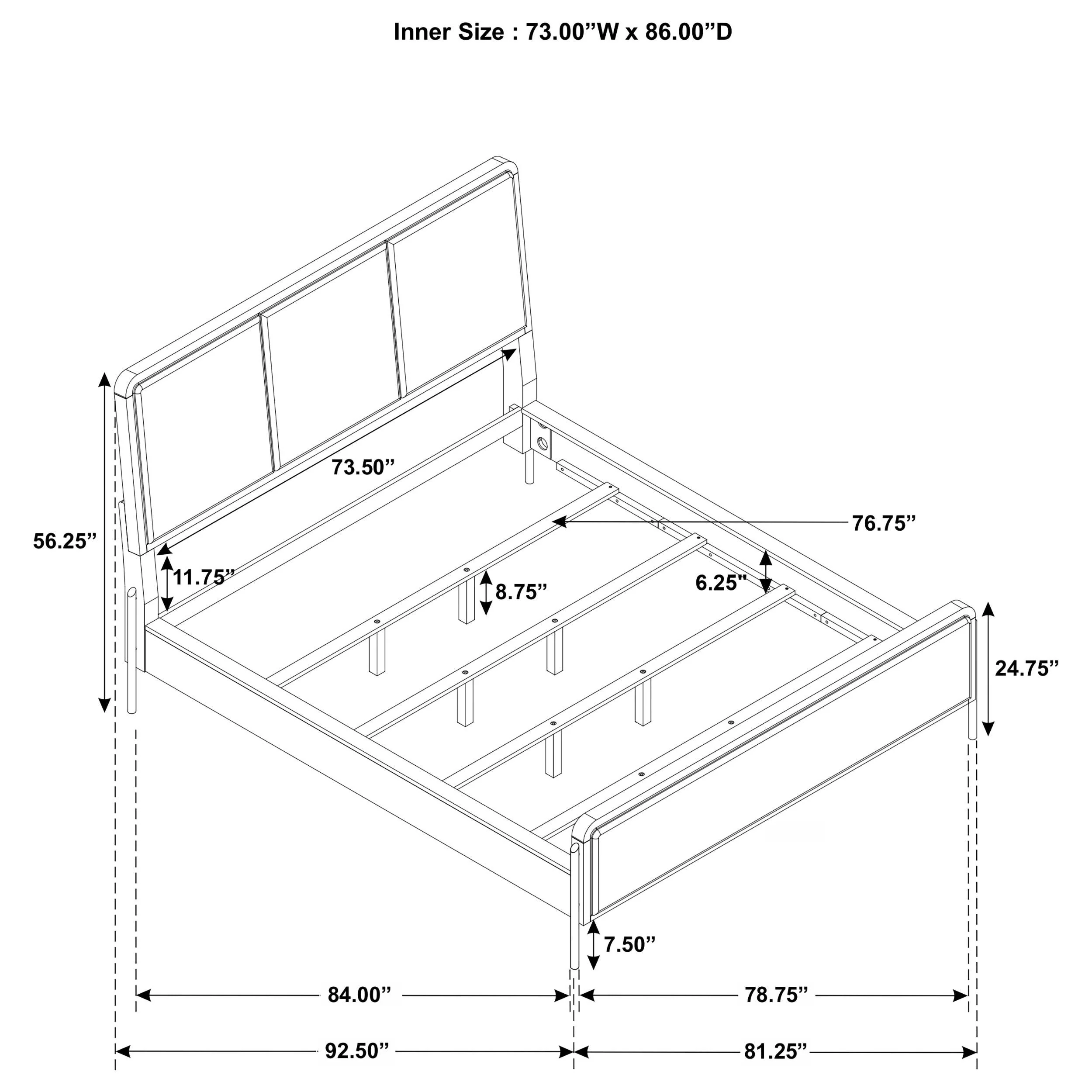 Arini Cream and Black California King Panel Bed - Image 8