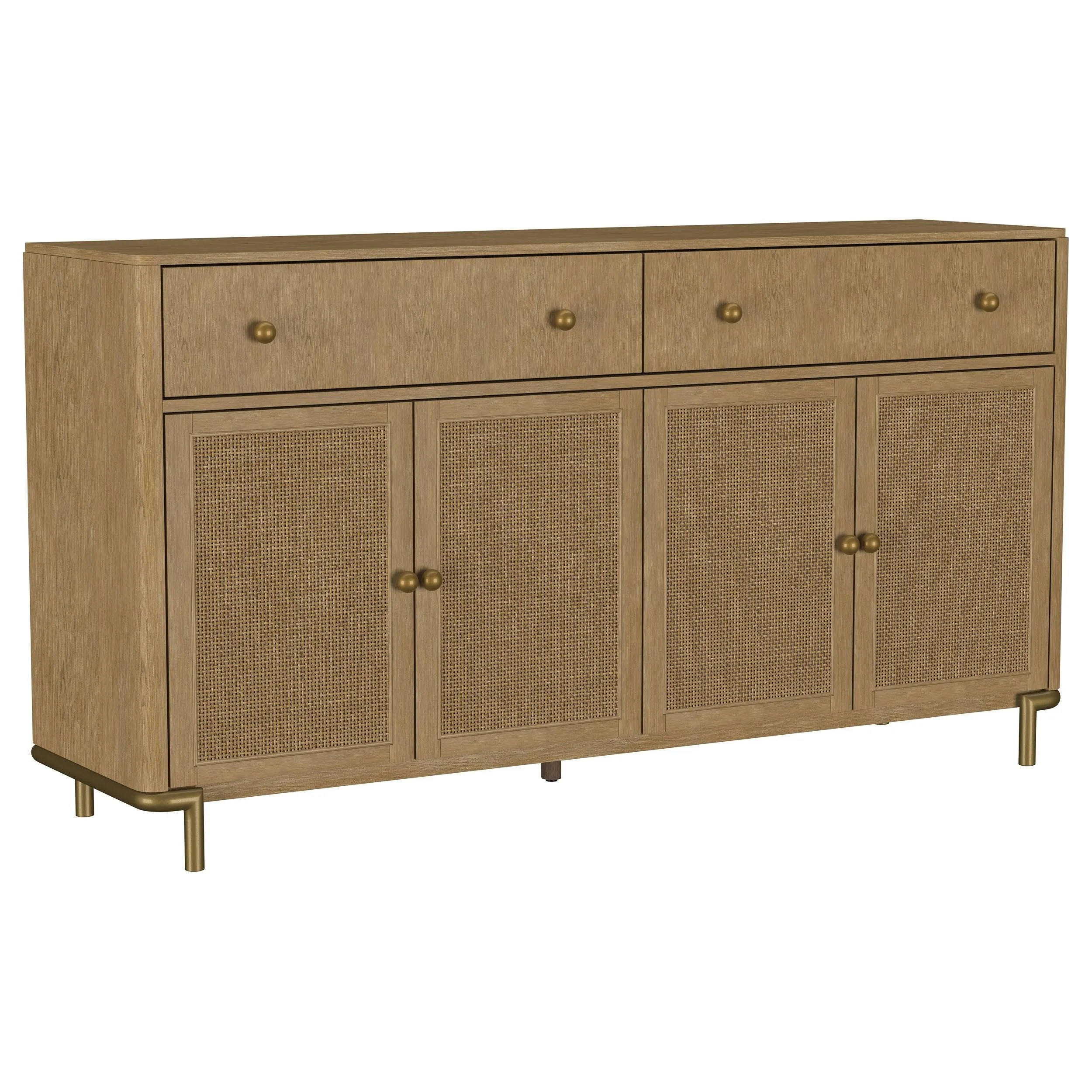 Arini Sand Wash 2-Drawer Cane Door Dining Sideboard Server - Image 2