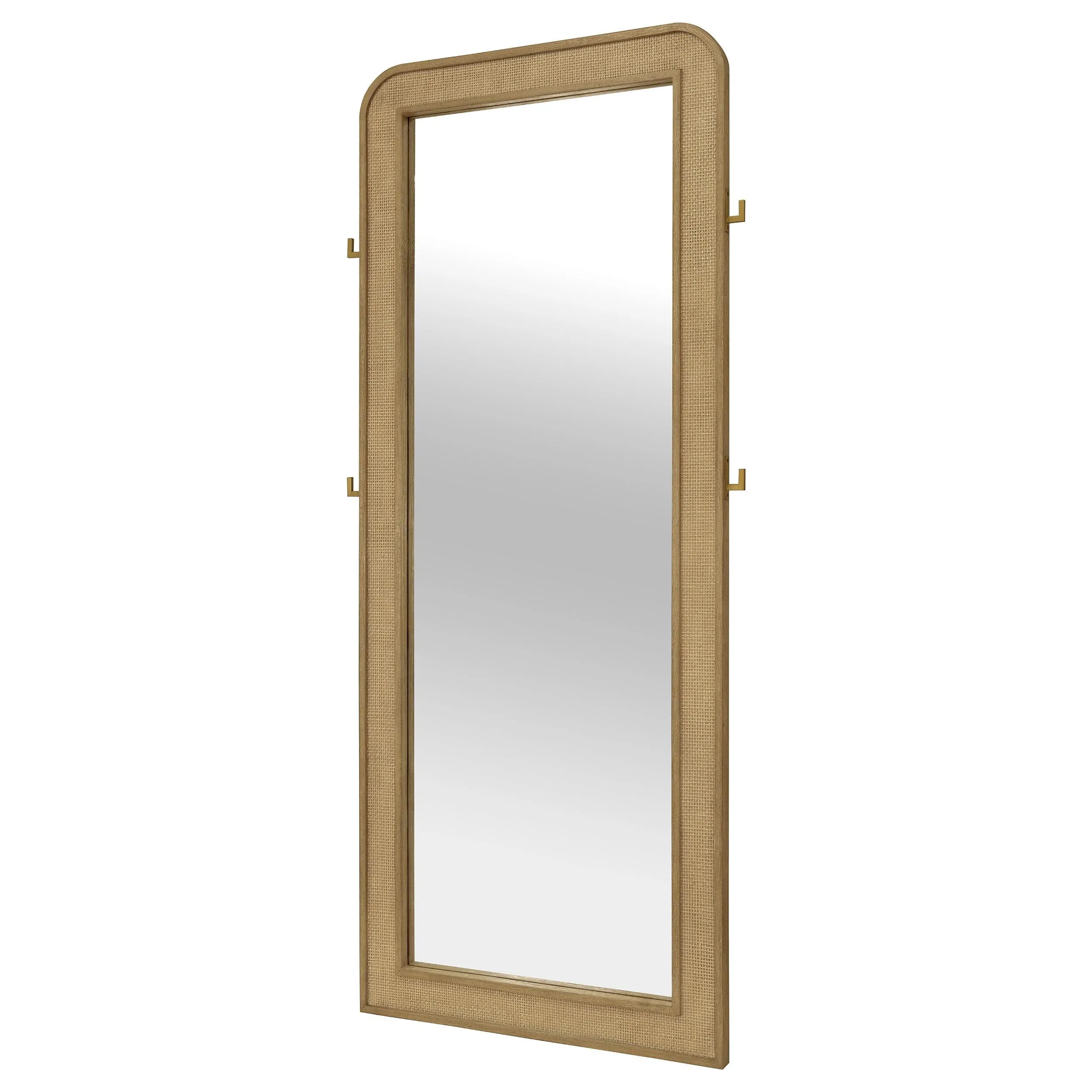 Arini Sand Wash Cane Weave Full Length Standing Floor Mirror - Image 4
