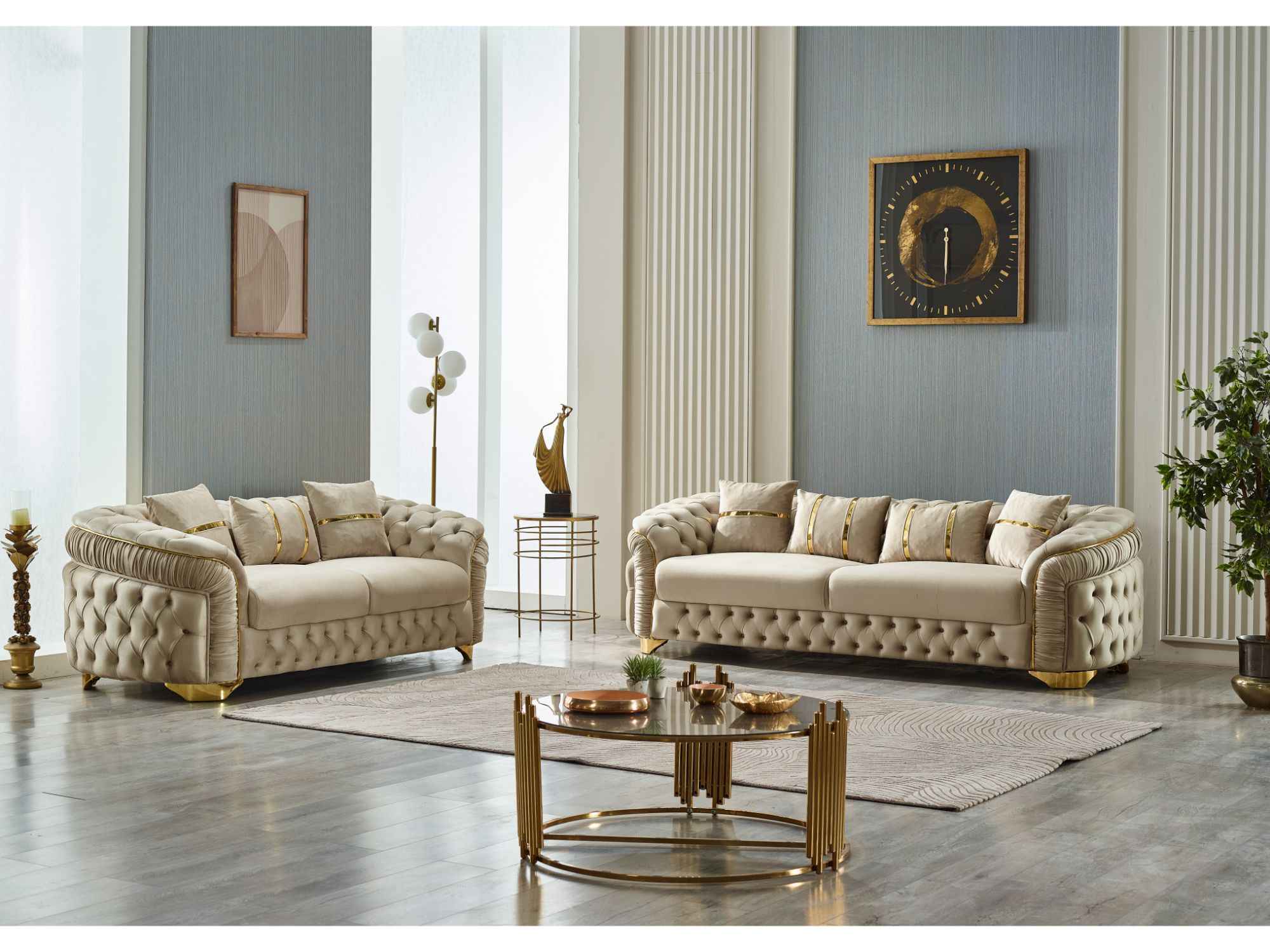 Arizona Beige Stationary Loveseat - Image 2