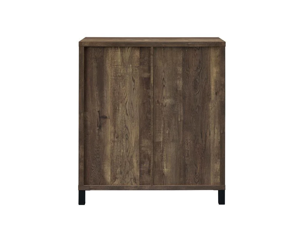Arlington Rustic Oak Bar Cabinet with Sliding Door - Image 7