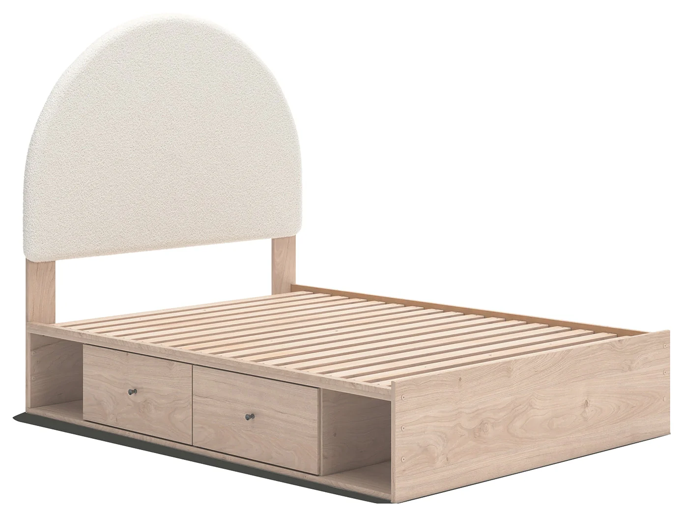Arloster Tan/White Full Upholstered Platform Bed with Storage - Image 3