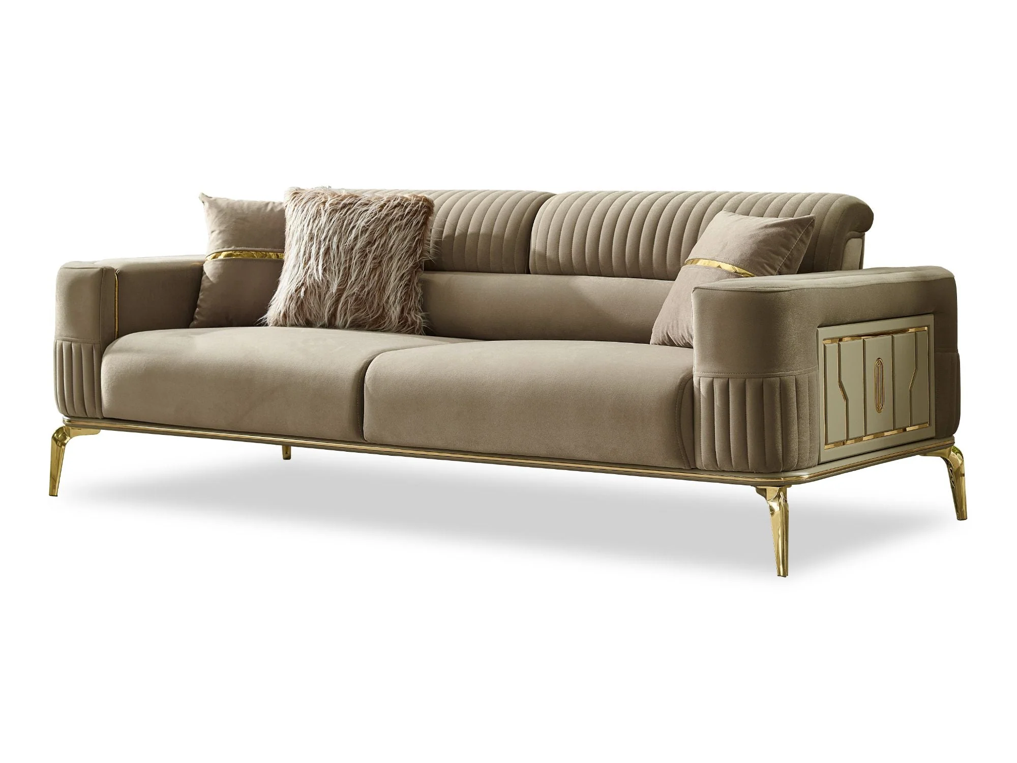 Armoni Beige 3-pieces (Sofa & Loveseat & Chair) Living Room Set - Image 5