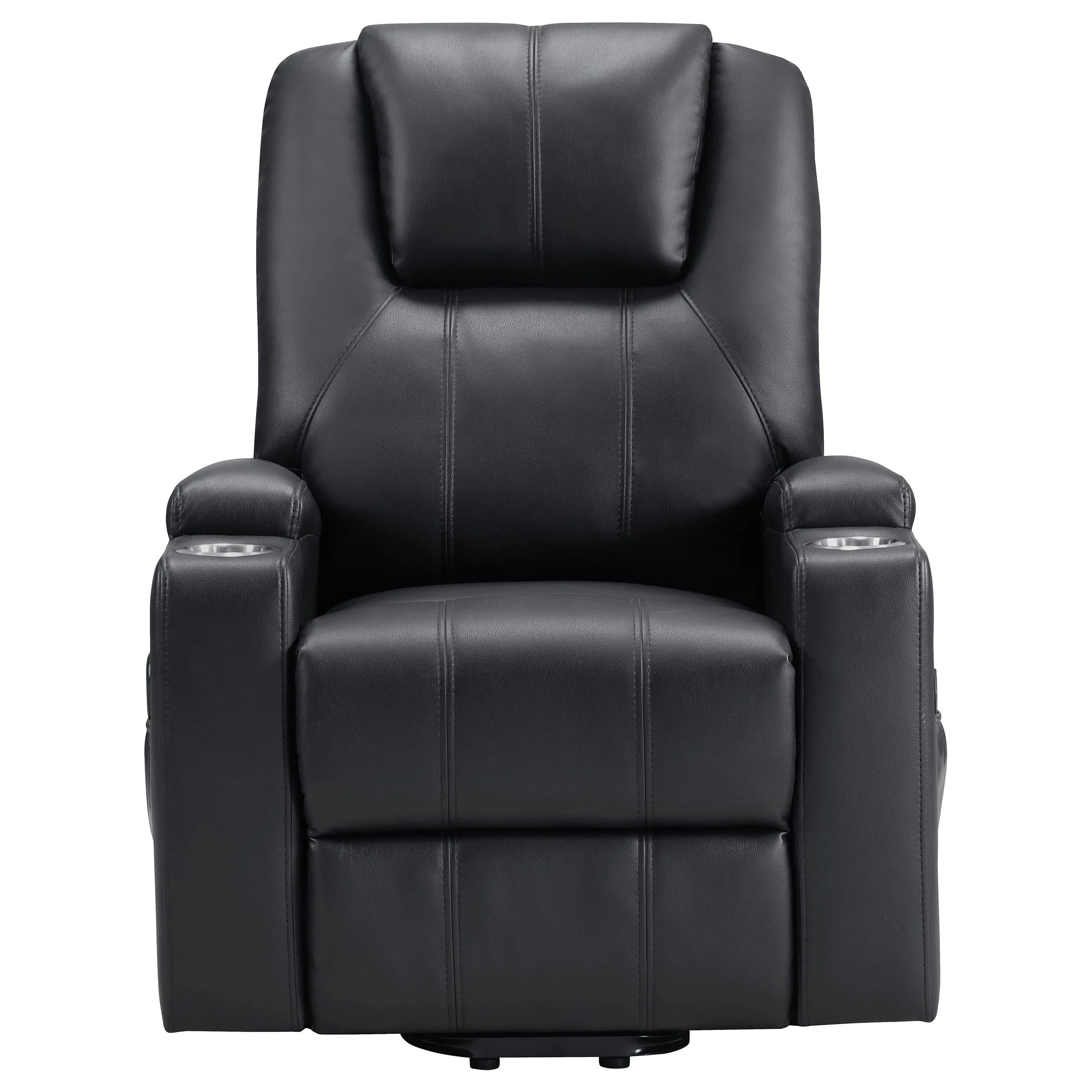 Armstrong Black Upholstered Power Lift Massage Recliner - Image 5