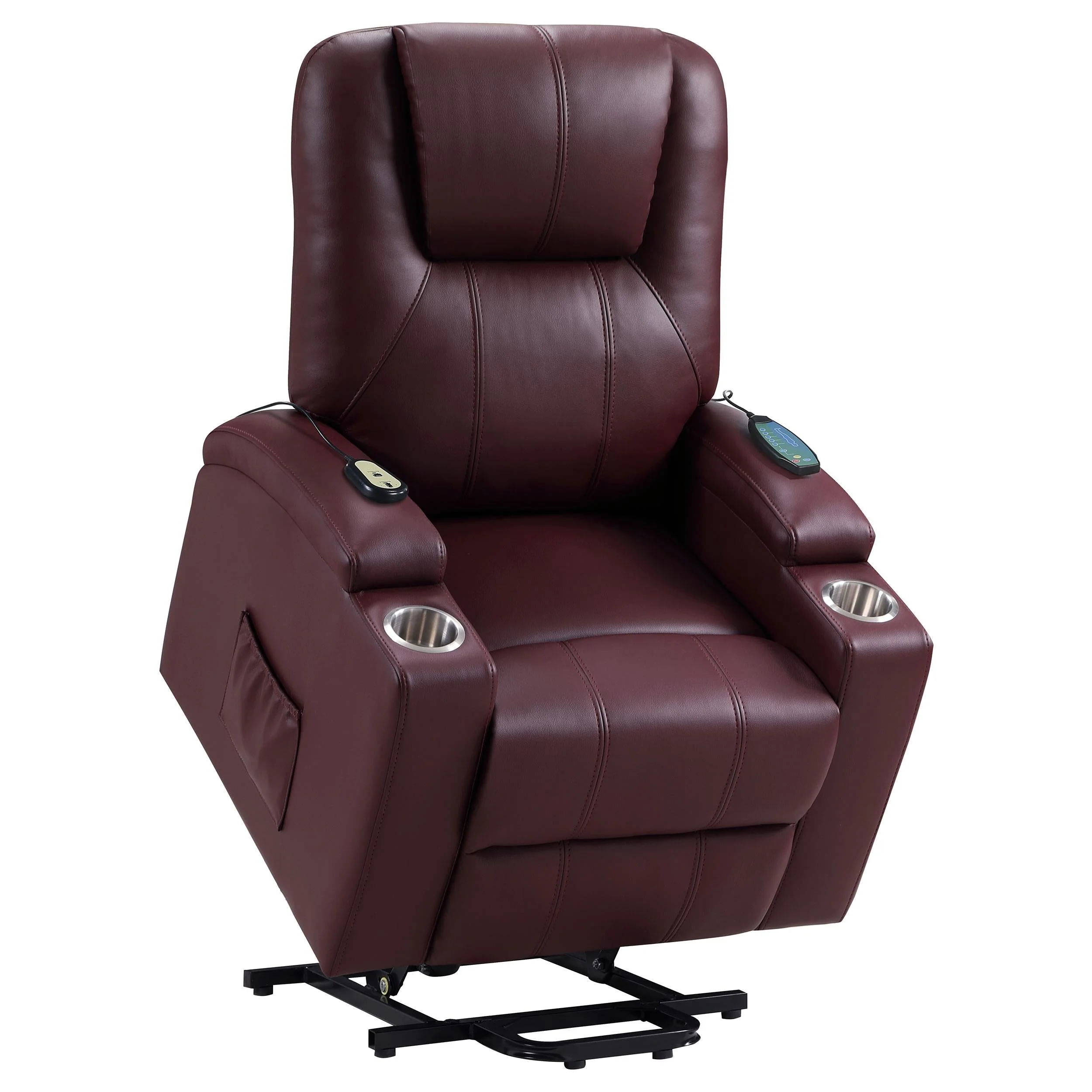 Armstrong Wine Upholstered Power Lift Massage Recliner - Image 7