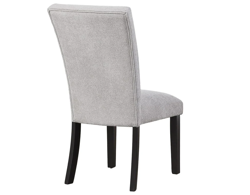 Artemis 5 Piece 70″ Rect White Marble Table, Black Finish w/4 Gray Chenille Chairs - Image 12