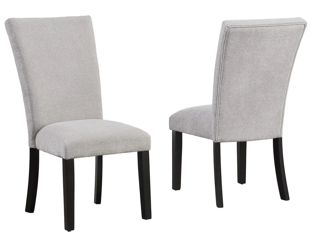 Artemis 5 Piece 70″ Rectangular Gray Marble Table, Black Finish with 4 Gray Chenille Chairs - Image 10