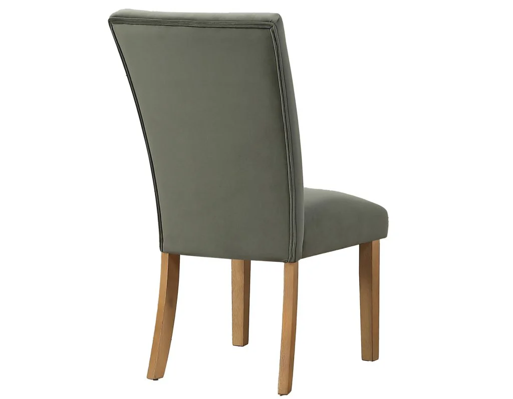 Artemis 70″ Rect White Marble Table, Tan Finish w/4 Green Velvet Chairs - Image 10