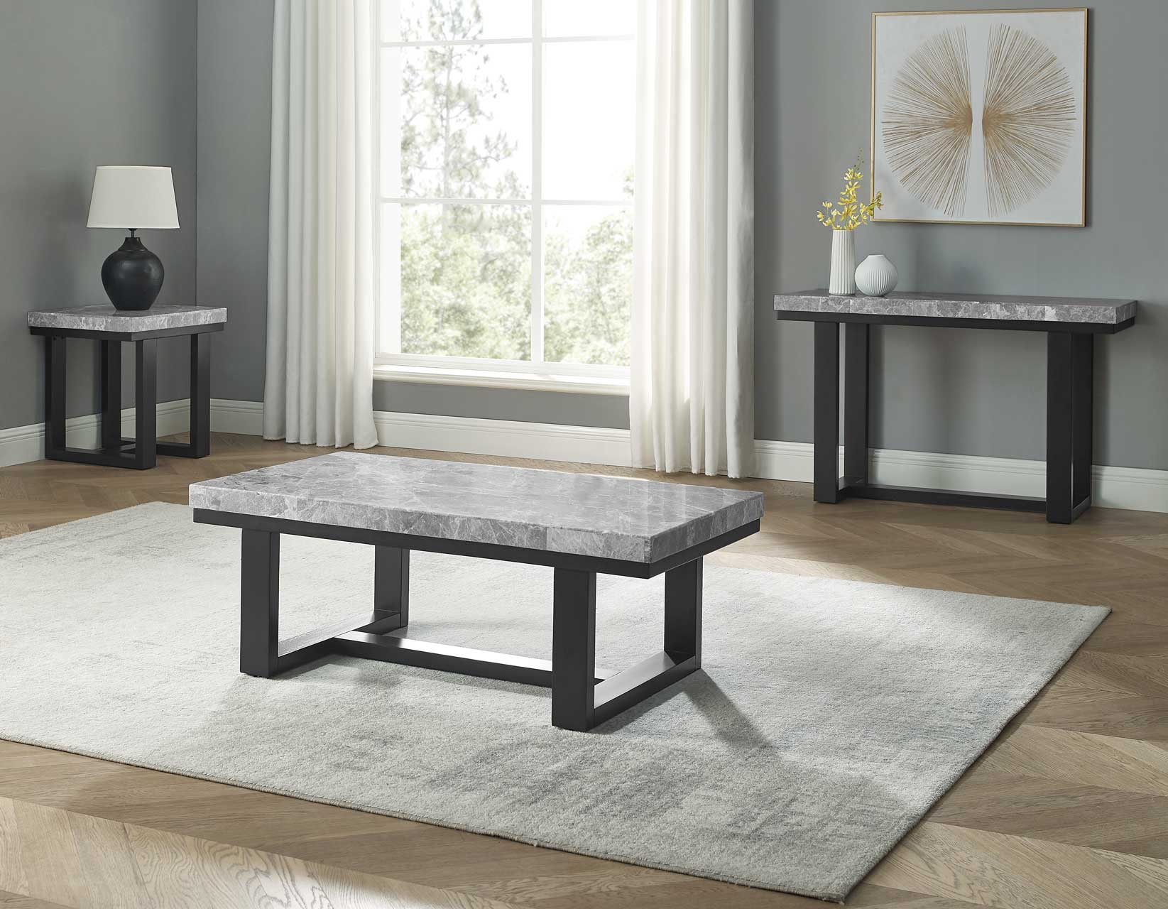 Artemis Gray Marble Top Cocktail Table - Image 6