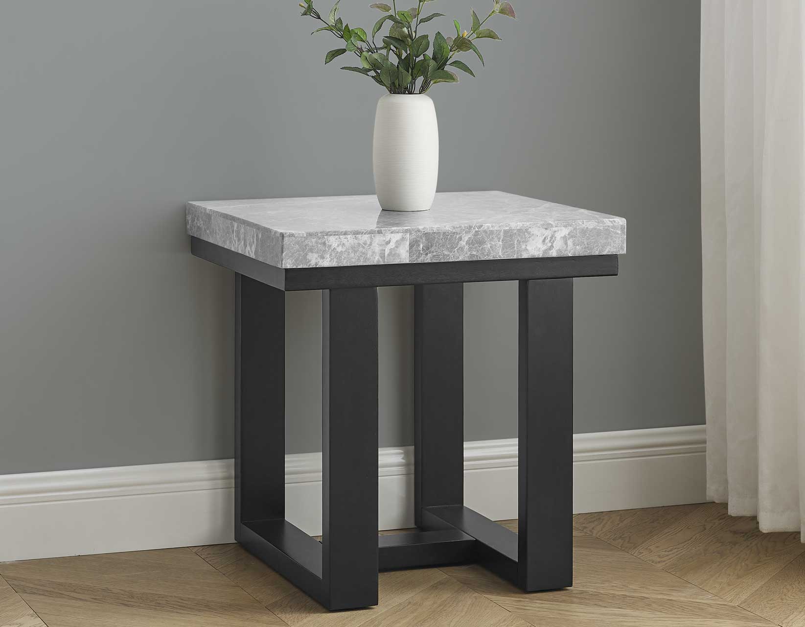 Artemis Gray Marble Top End Table