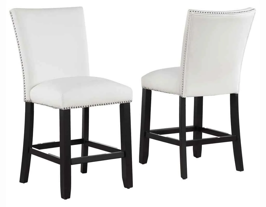 Artemis White Vegan Leather 24″ Counter Stool - Image 2