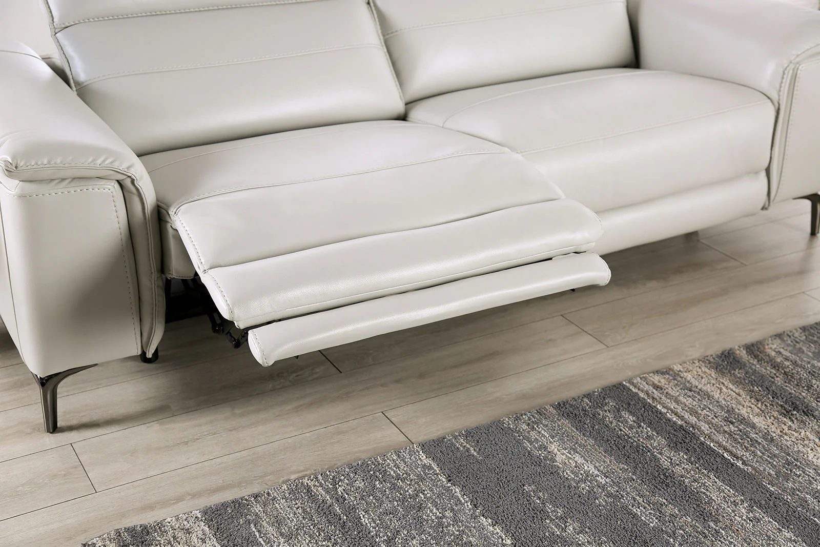 Ascona Light Taupe Leatherette Power Reclining Sofa & Loveseat - Image 7